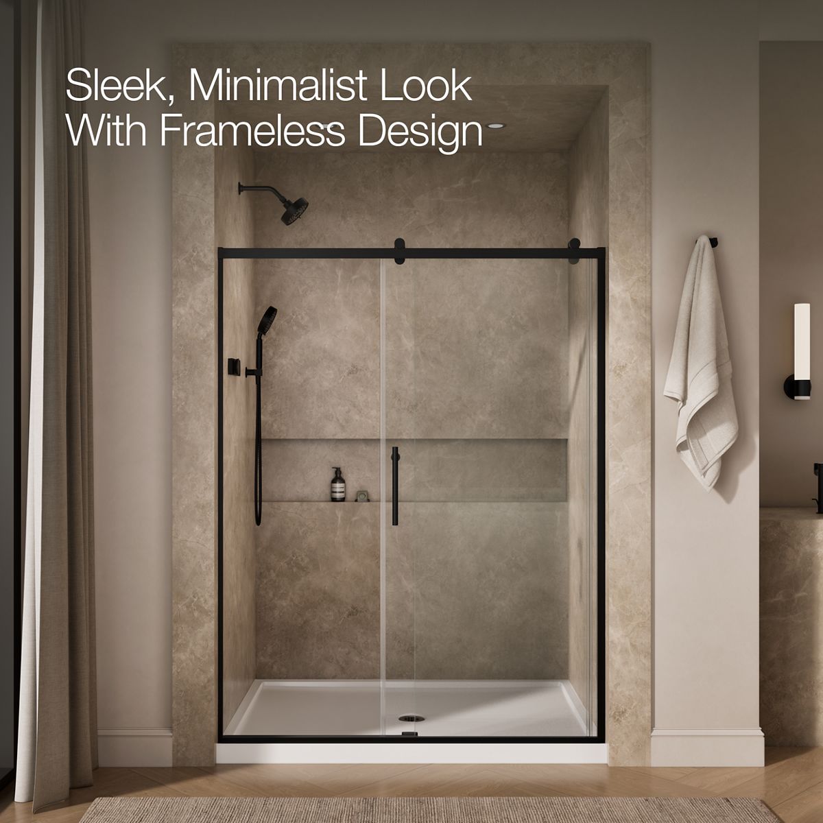 43610-rely-77-h-sliding-shower-door-with-3-8-thick-glass-7.jpg Rely® 77" H sliding shower door with 3/8"-thick glass