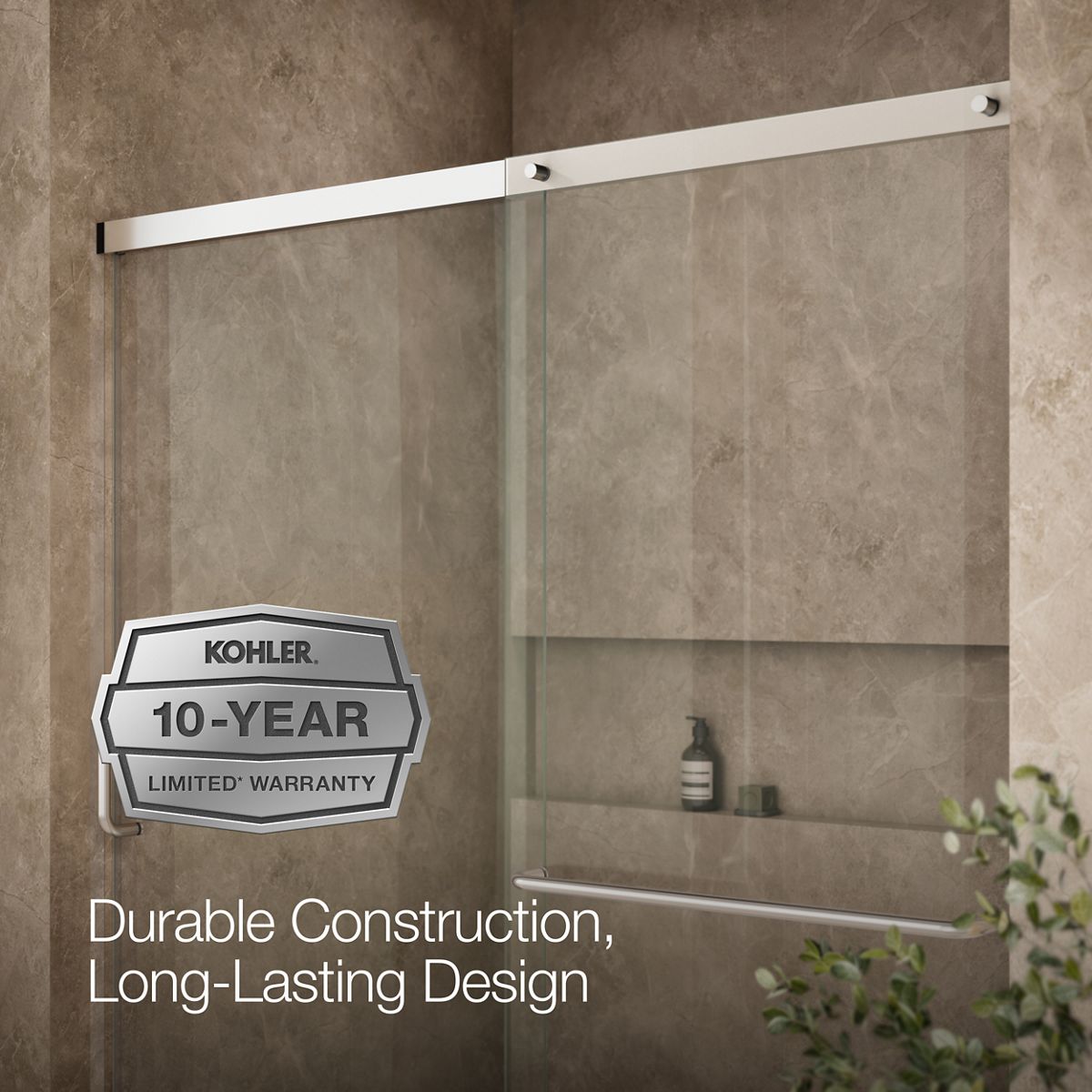43615-elate-sliding-shower-door-70-1-2-h-x-56-1-4-59-5-8-w-with-1-4-thick-crystal-clear-glass-8.jpg Elate® Sliding shower door, 70-1/2" H x 56-1/4 - 59-5/8" W, with 1/4" thick Crystal Clear glass