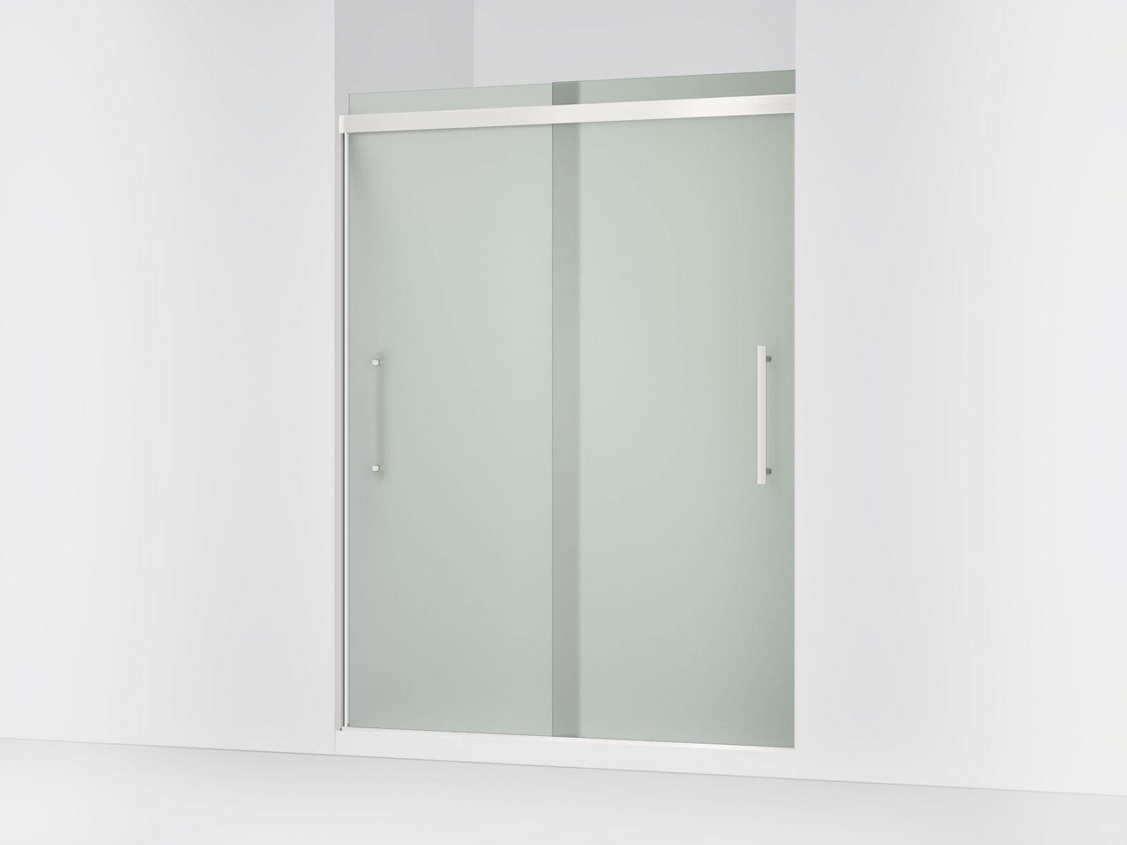 Pleat® Frameless sliding shower door, 79-1/16" H x 54-5/8 - 59-5/8" W, with 5/16" thick Frosted glass