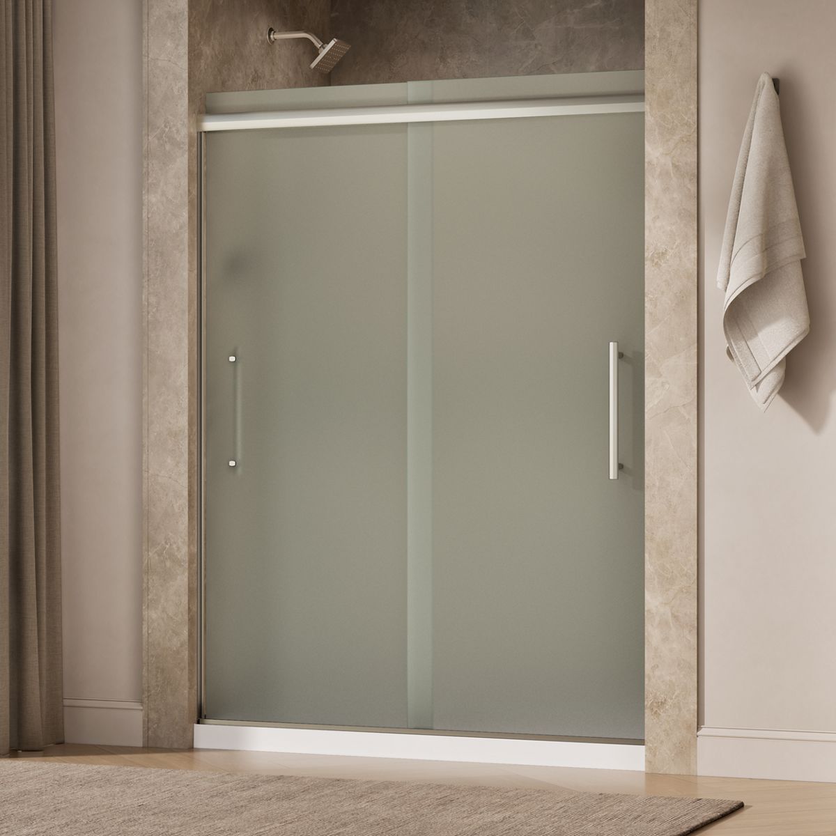 43633-pleat-frameless-sliding-shower-door-79-1-16-h-x-54-5-8-59-5-8-w-with-5-16-thick-frosted-glass-10.jpg Pleat® Frameless sliding shower door, 79-1/16" H x 54-5/8 - 59-5/8" W, with 5/16" thick Frosted glass