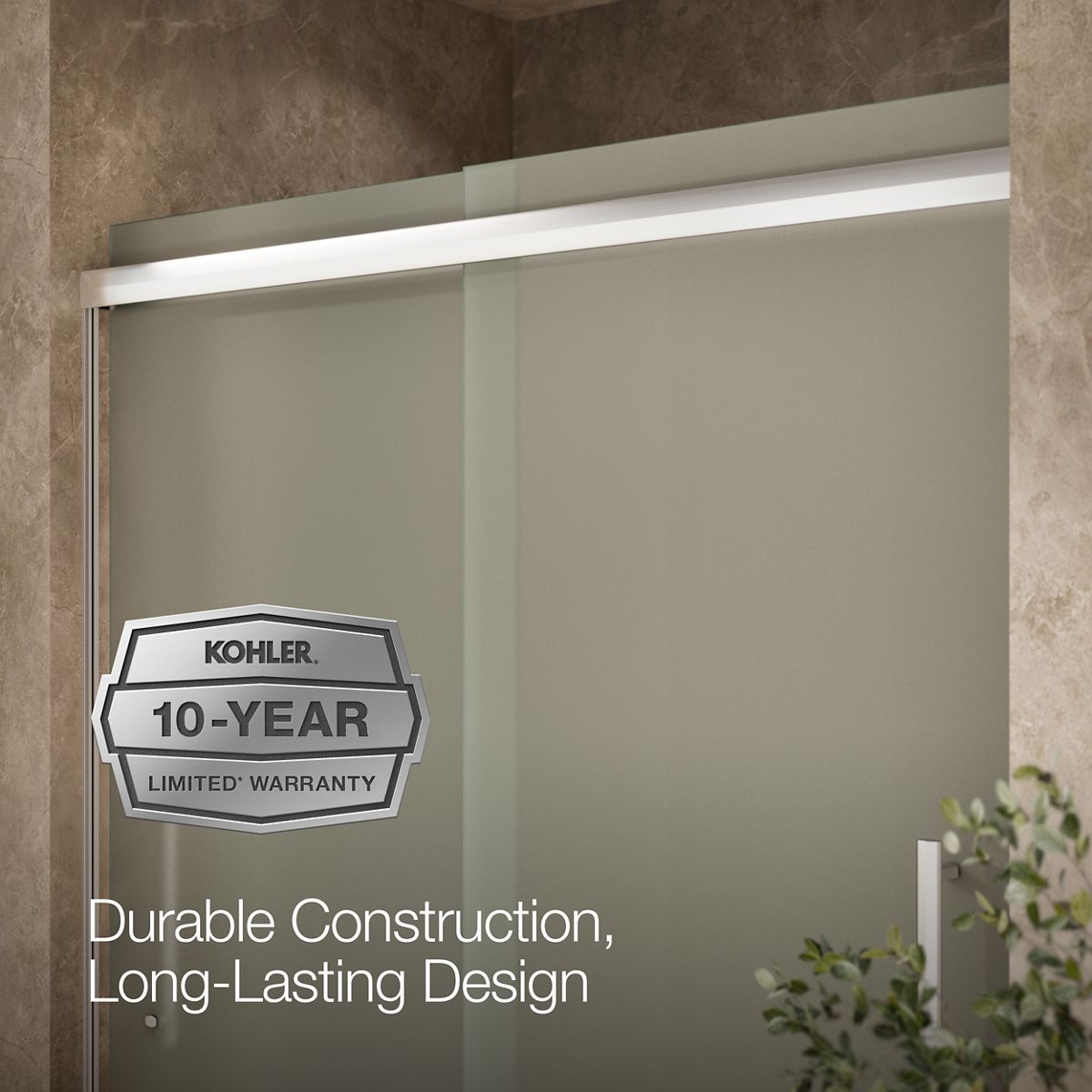 43633-pleat-frameless-sliding-shower-door-79-1-16-h-x-54-5-8-59-5-8-w-with-5-16-thick-frosted-glass-20.jpg Pleat® Frameless sliding shower door, 79-1/16" H x 54-5/8 - 59-5/8" W, with 5/16" thick Frosted glass