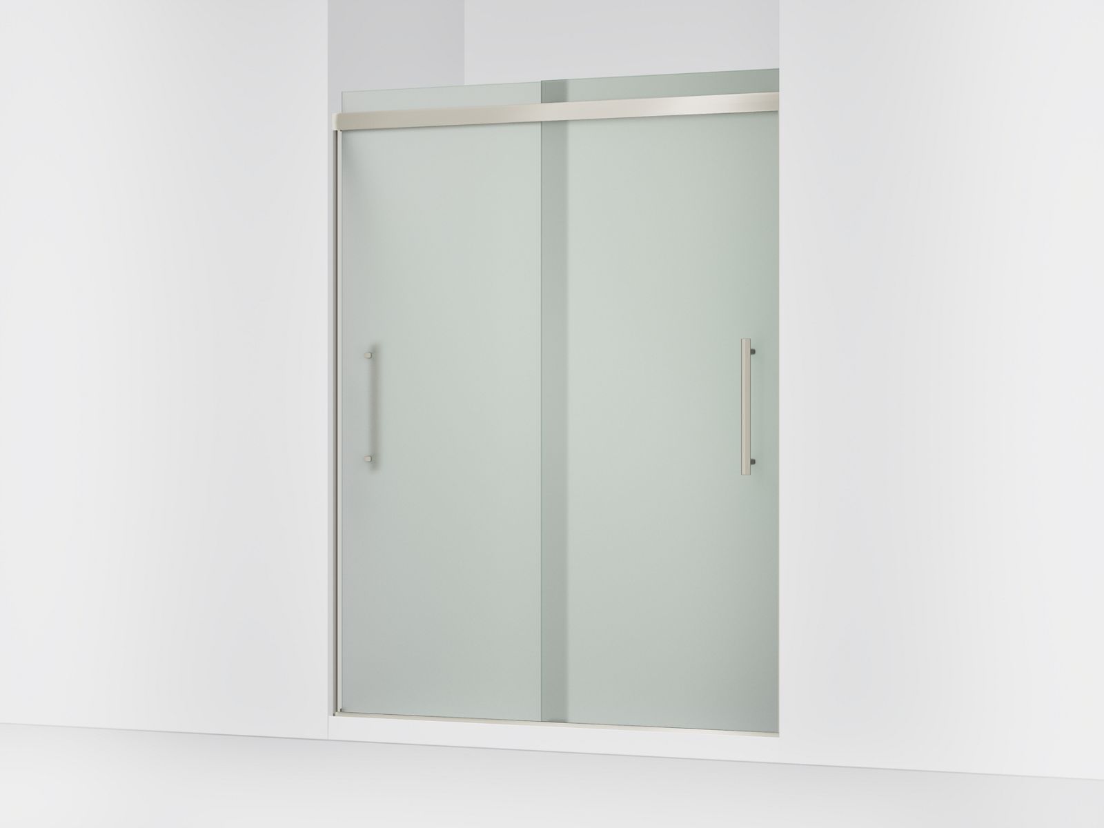 43633-pleat-frameless-sliding-shower-door-79-1-16-h-x-54-5-8-59-5-8-w-with-5-16-thick-frosted-glass-3.jpg Pleat® Frameless sliding shower door, 79-1/16" H x 54-5/8 - 59-5/8" W, with 5/16" thick Frosted glass