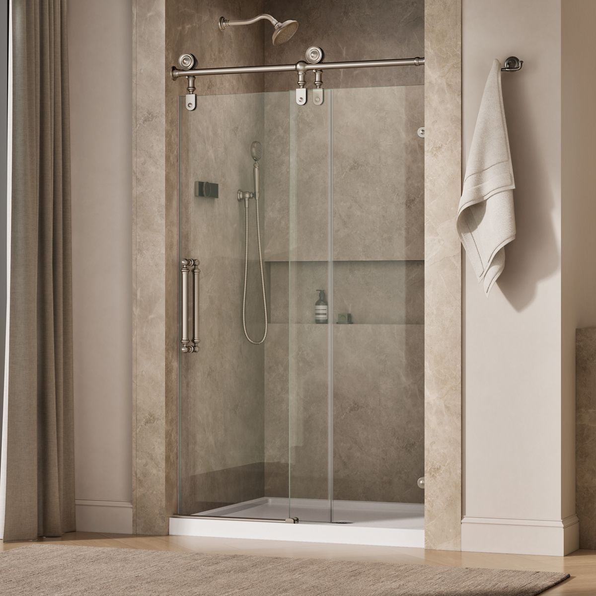 43637-artifacts-80-7-8-h-sliding-shower-door-with-3-8-thick-glass-16.jpg Artifacts™ 80-7/8" H sliding shower door with 3/8"-thick glass
