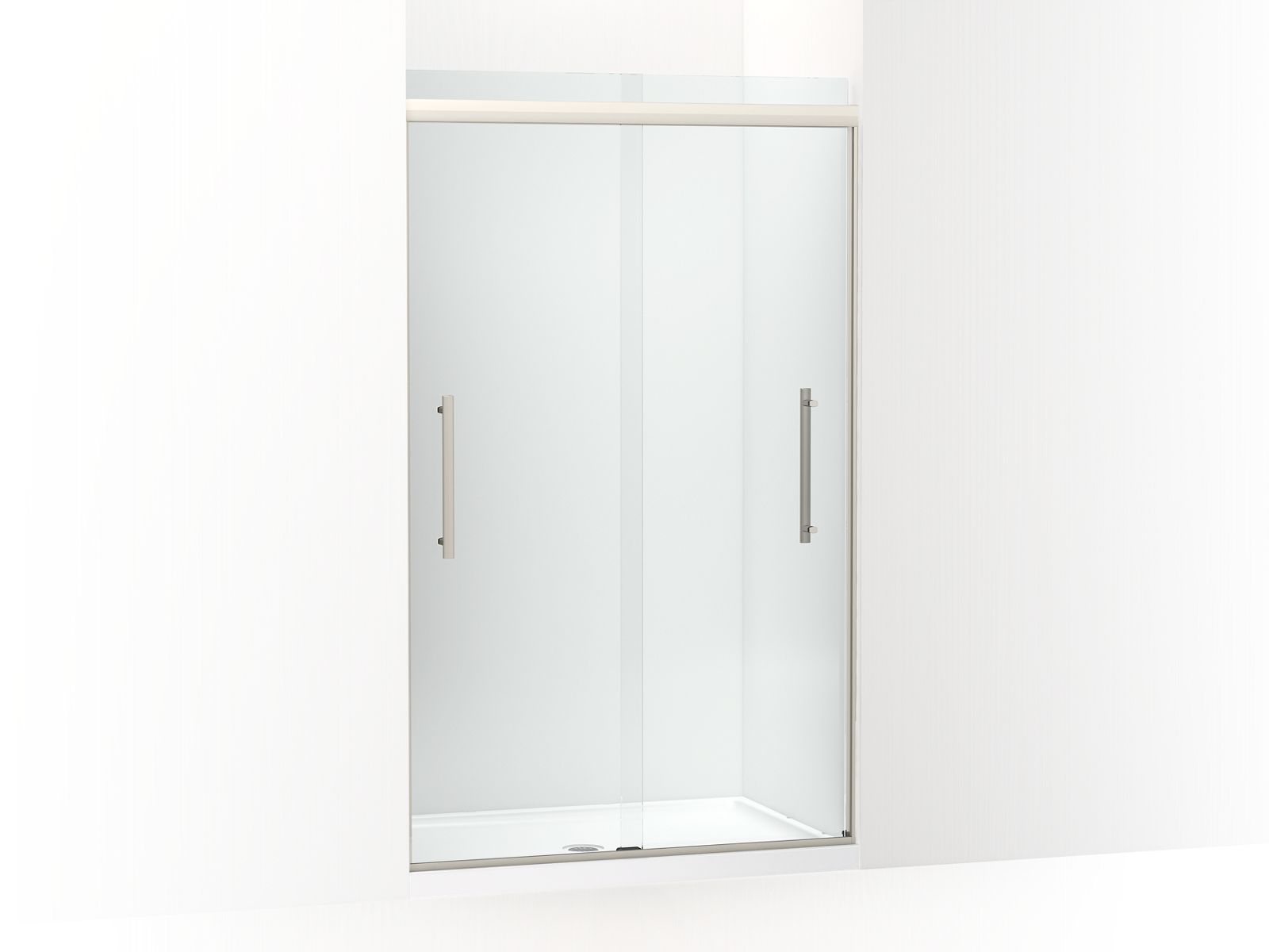 Pleat® Frameless sliding shower door, 79-1/16" H x 44-5/8 - 47-5/8" W, with 5/16" thick Crystal Clear glass
