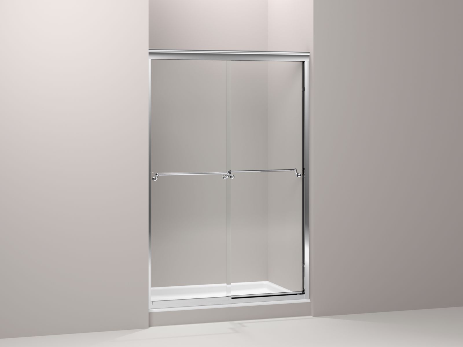 Portrait(R) sliding shower door with 1/4" thick Portrait glass, 44-5/8" - 47-5/8" x 70-5/16"