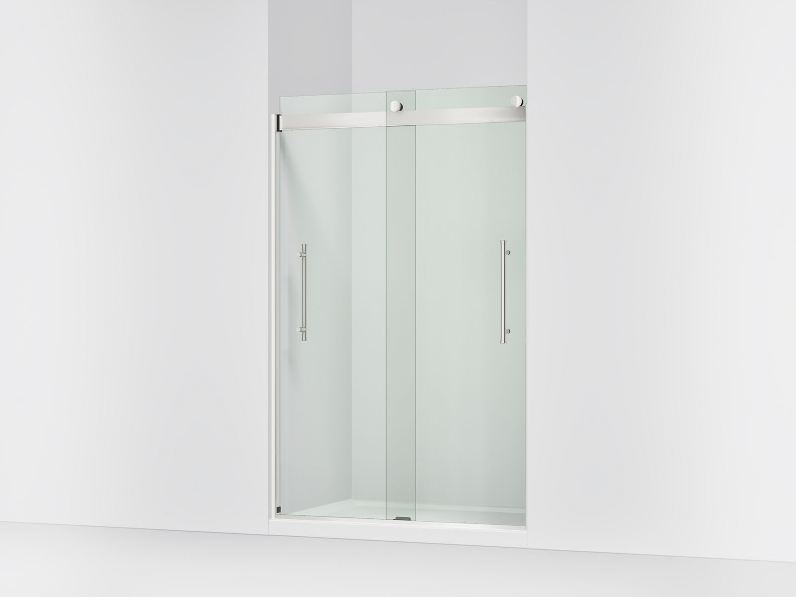Elmbrook™ Frameless sliding shower door, 73-9/16" H x 44-5/8 - 47-5/8" W, with 5/16" thick Crystal Clear glass