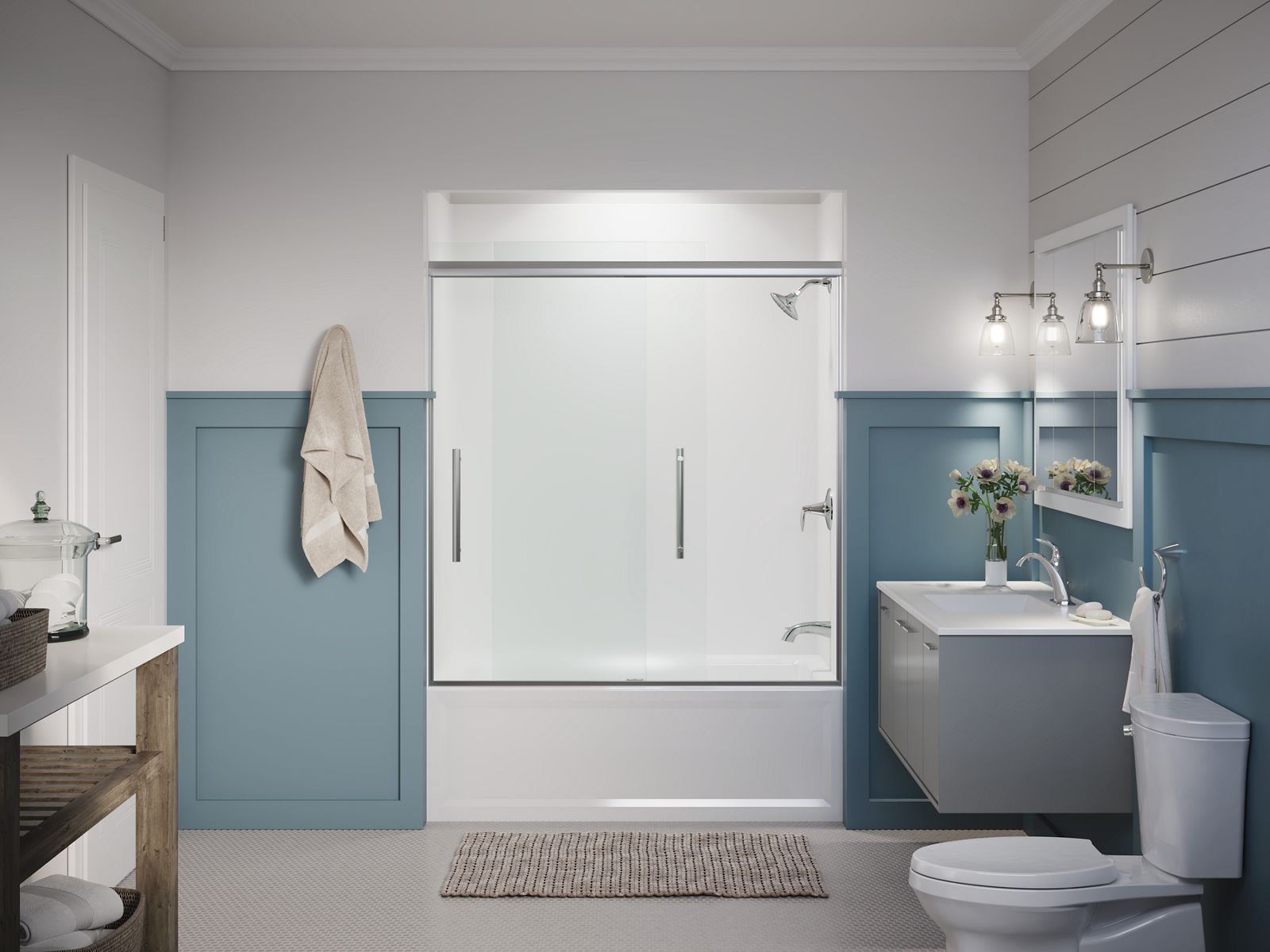 43664-pleat-frameless-sliding-bath-door-63-9-16-h-x-54-5-8-59-5-8-w-with-5-16-thick-frosted-glass-18.jpg Pleat® Frameless sliding bath door, 63-9/16" H x 54-5/8 - 59-5/8" W, with 5/16" thick Frosted glass