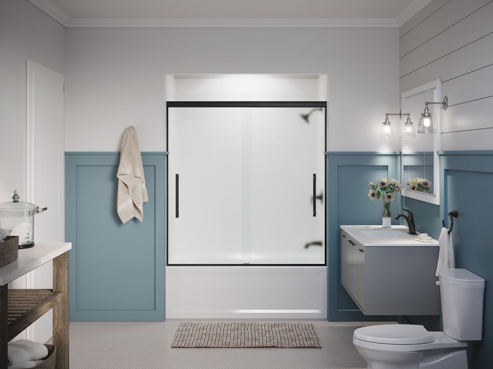 43664-pleat-frameless-sliding-bath-door-63-9-16-h-x-54-5-8-59-5-8-w-with-5-16-thick-frosted-glass-22.jpg Pleat® Frameless sliding bath door, 63-9/16" H x 54-5/8 - 59-5/8" W, with 5/16" thick Frosted glass