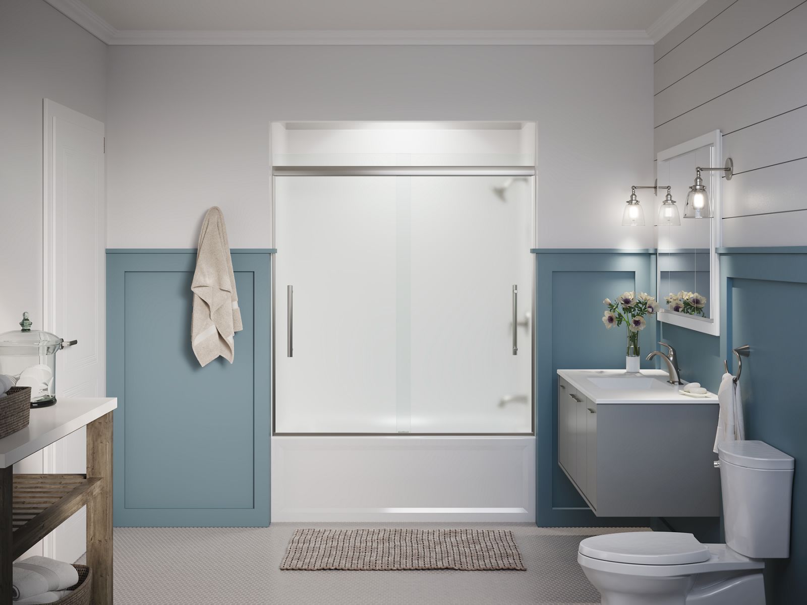 43664-pleat-frameless-sliding-bath-door-63-9-16-h-x-54-5-8-59-5-8-w-with-5-16-thick-frosted-glass-26.jpg Pleat® Frameless sliding bath door, 63-9/16" H x 54-5/8 - 59-5/8" W, with 5/16" thick Frosted glass