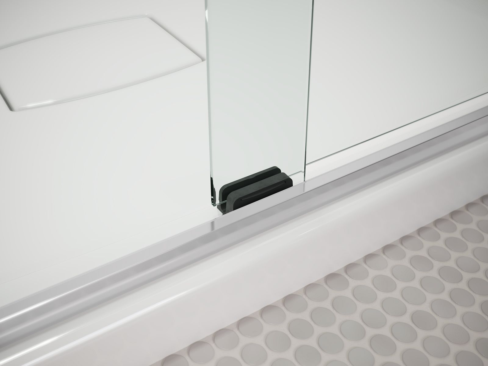 43664-pleat-frameless-sliding-bath-door-63-9-16-h-x-54-5-8-59-5-8-w-with-5-16-thick-frosted-glass-4.jpg Pleat® Frameless sliding bath door, 63-9/16" H x 54-5/8 - 59-5/8" W, with 5/16" thick Frosted glass