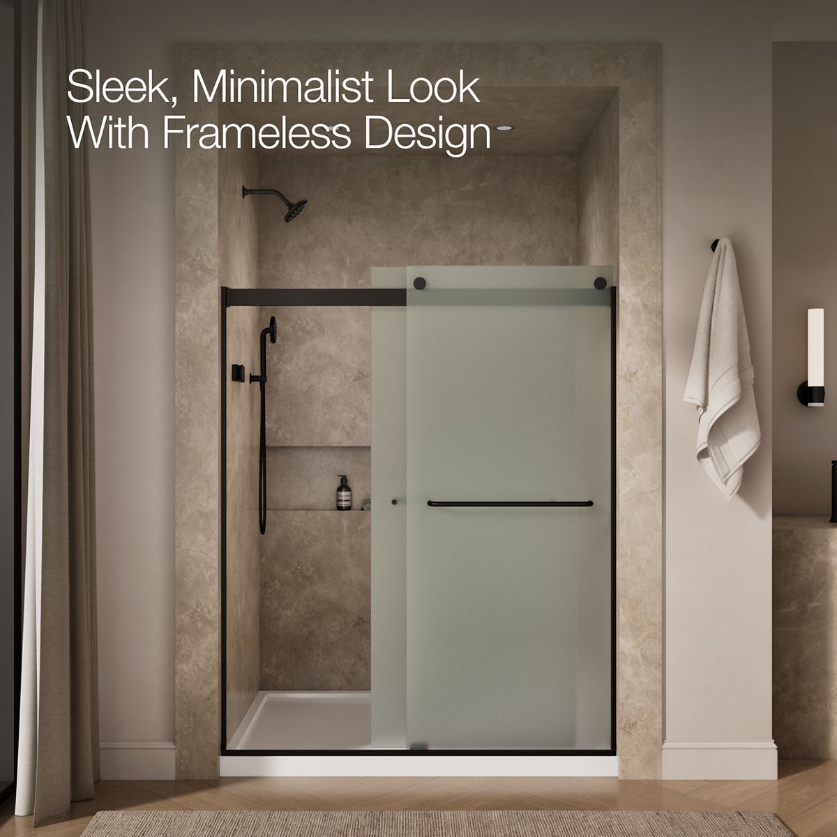 43677-levity-sliding-shower-door-74-h-x-56-5-8-59-5-8-w-with-1-4-thick-frosted-glass-44.jpg Levity® Sliding shower door, 74" H x 56-5/8 - 59-5/8" W, with 1/4" thick Frosted glass