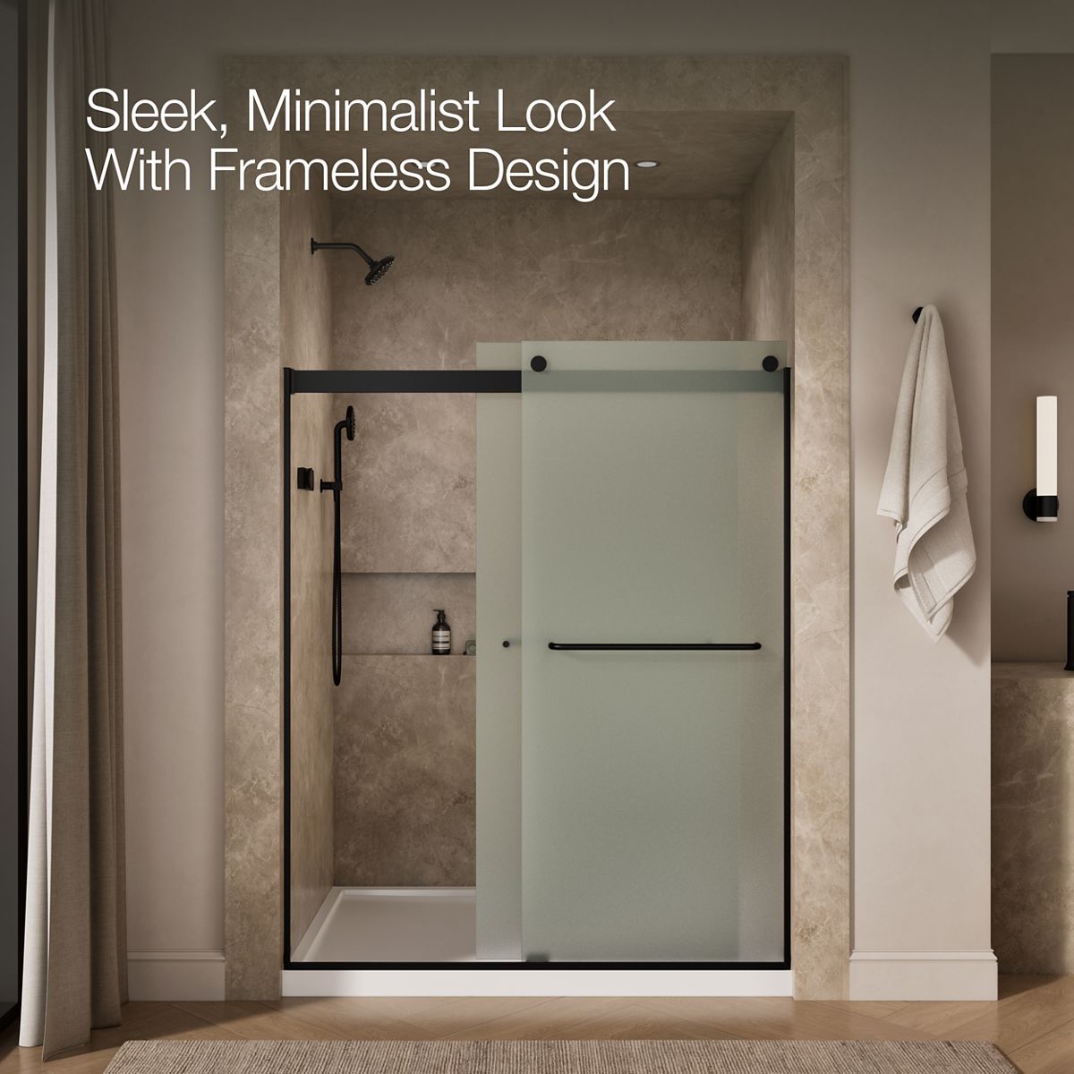 43677-levity-sliding-shower-door-74-h-x-56-5-8-59-5-8-w-with-1-4-thick-frosted-glass-45.jpg Levity® Sliding shower door, 74" H x 56-5/8 - 59-5/8" W, with 1/4" thick Frosted glass