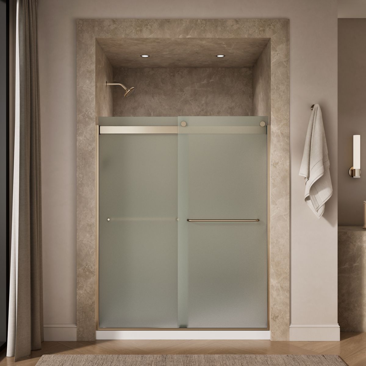 43677-levity-sliding-shower-door-74-h-x-56-5-8-59-5-8-w-with-1-4-thick-frosted-glass-8.jpg Levity® Sliding shower door, 74" H x 56-5/8 - 59-5/8" W, with 1/4" thick Frosted glass