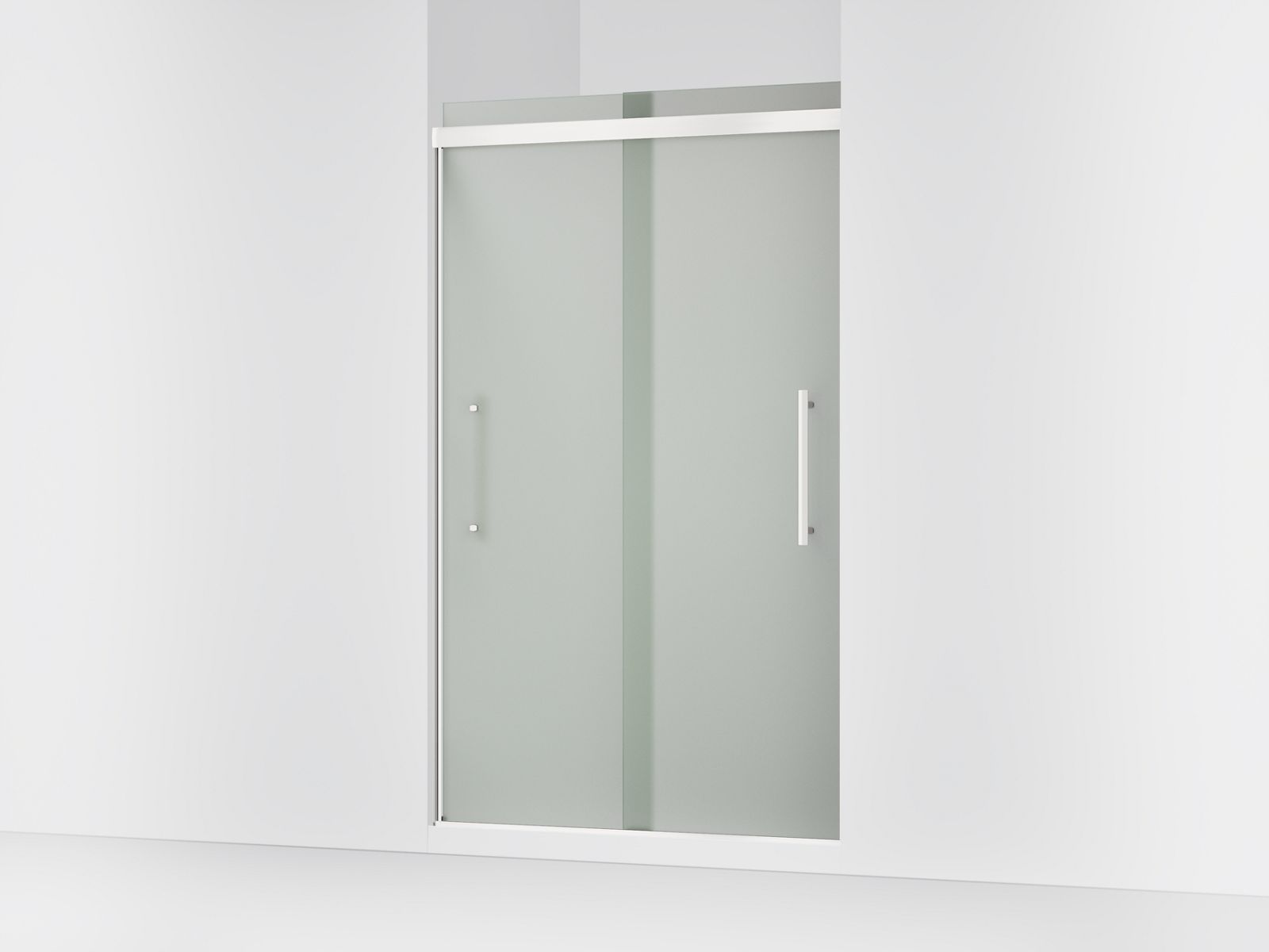 Pleat® Frameless sliding shower door, 79-1/16" H x 44-5/8 - 47-5/8" W, with 5/16" thick Frosted glass