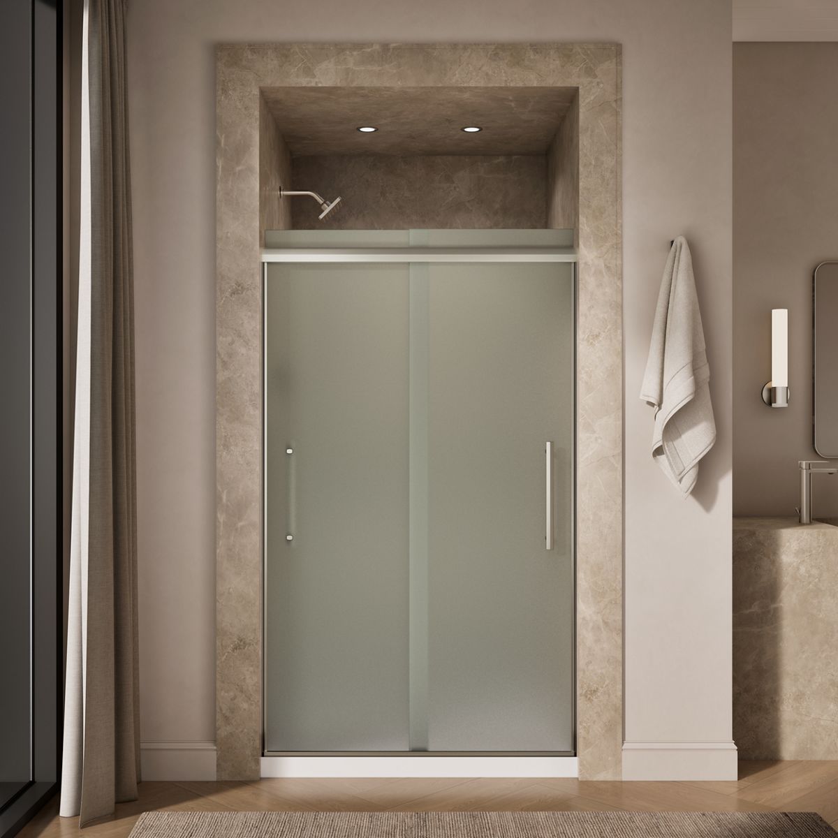 43731-pleat-frameless-sliding-shower-door-79-1-16-h-x-44-5-8-47-5-8-w-with-5-16-thick-frosted-glass-25.jpg Pleat® Frameless sliding shower door, 79-1/16" H x 44-5/8 - 47-5/8" W, with 5/16" thick Frosted glass