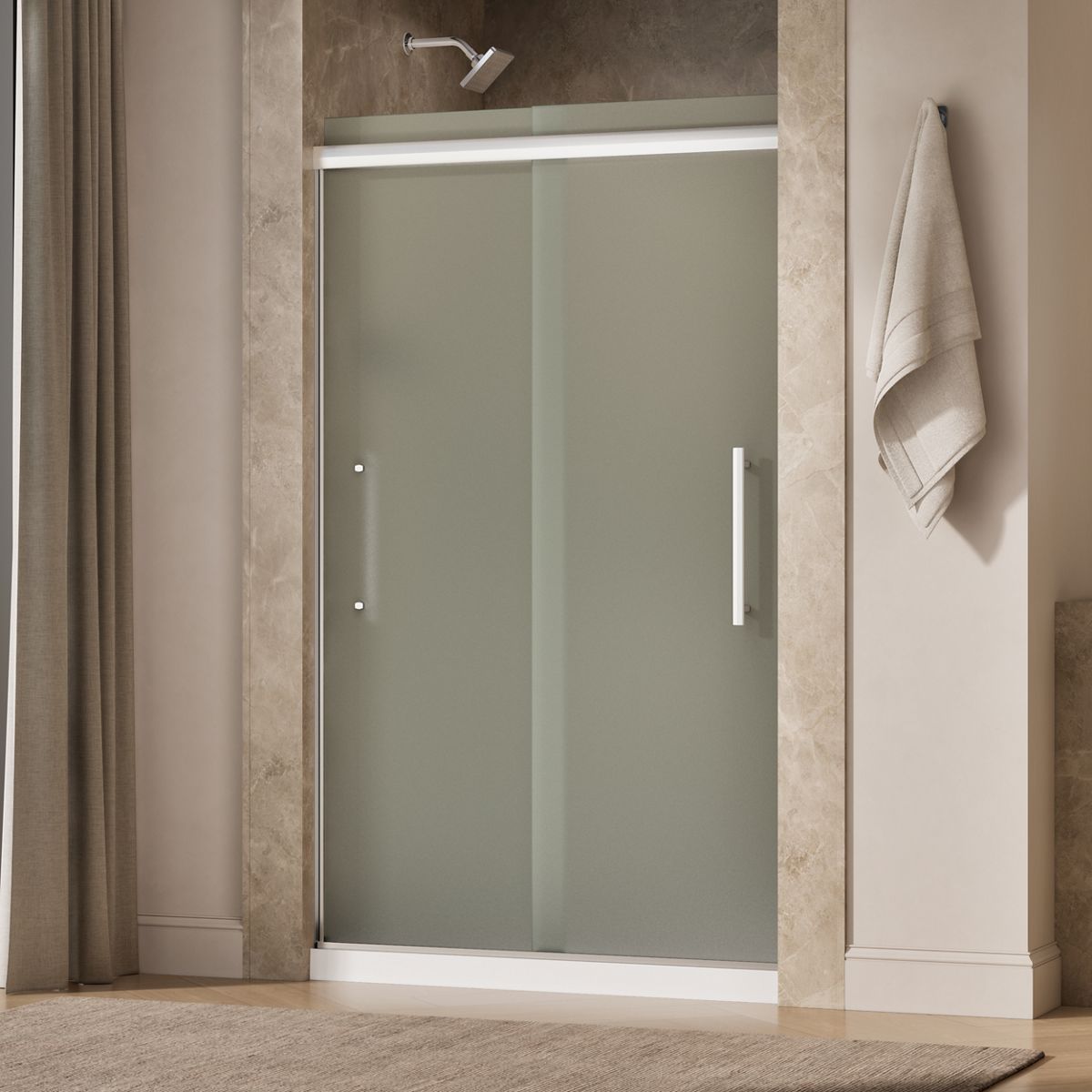 43731-pleat-frameless-sliding-shower-door-79-1-16-h-x-44-5-8-47-5-8-w-with-5-16-thick-frosted-glass-26.jpg Pleat® Frameless sliding shower door, 79-1/16" H x 44-5/8 - 47-5/8" W, with 5/16" thick Frosted glass