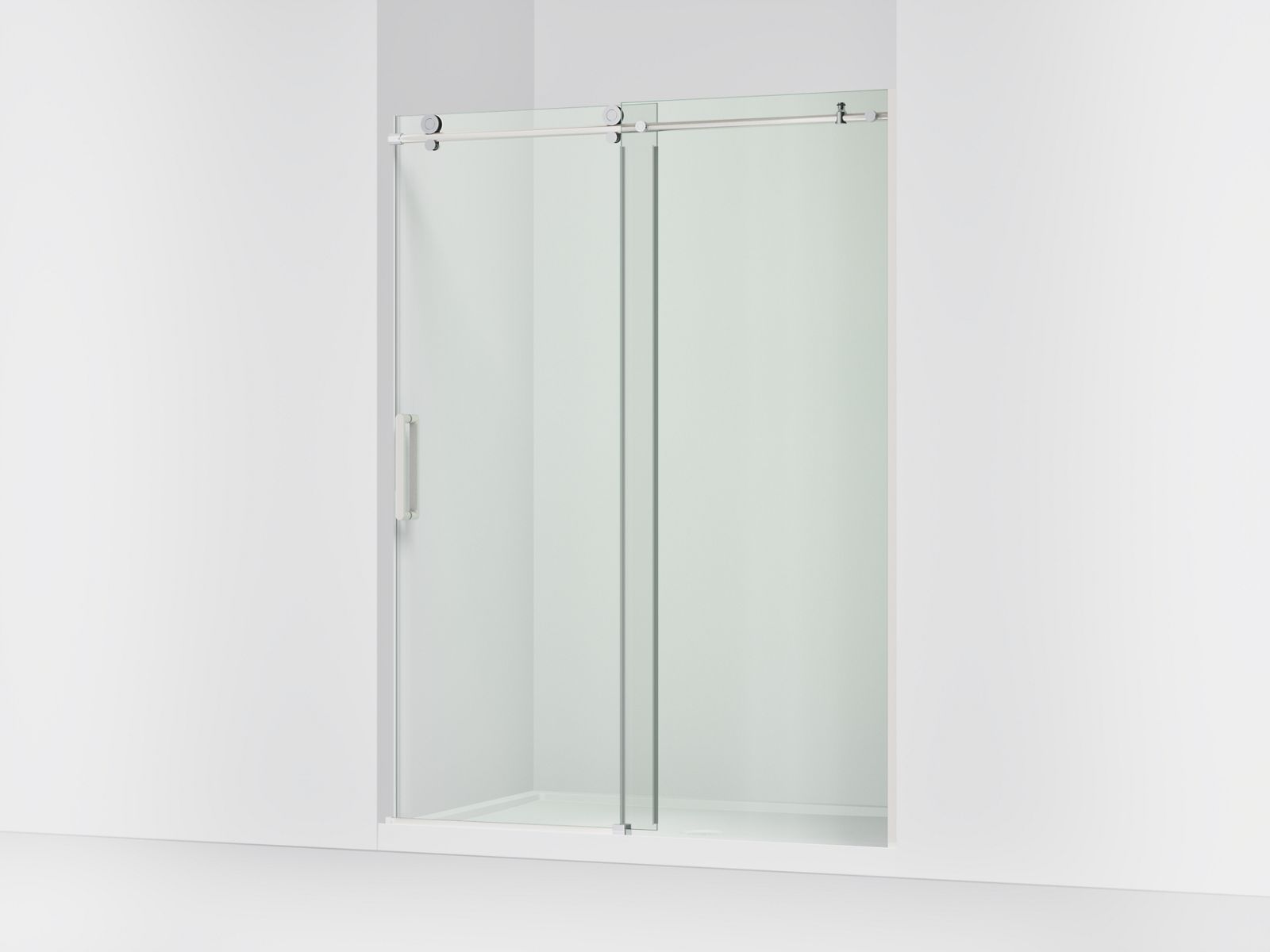 Composed™ Sliding shower door, 78" H x 56-1/8 - 59-7/8" W, with 3/8" thick Crystal Clear glass