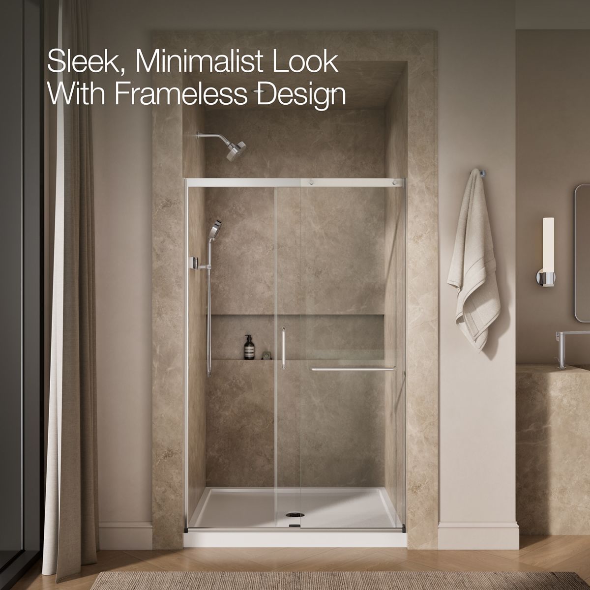 43758-elate-sliding-shower-door-75-1-2-h-x-50-1-4-53-5-8-w-with-heavy-5-16-thick-crystal-clear-glass-11.jpg Elate® Sliding shower door, 75-1/2" H x 50-1/4 - 53-5/8" W, with heavy 5/16" thick Crystal Clear glass
