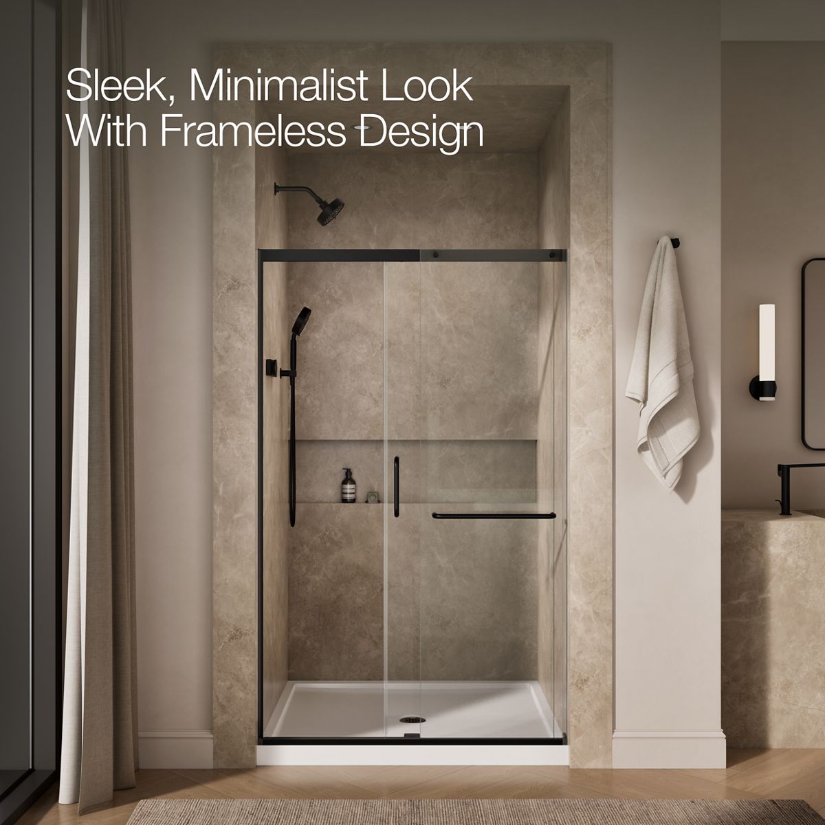 43758-elate-sliding-shower-door-75-1-2-h-x-50-1-4-53-5-8-w-with-heavy-5-16-thick-crystal-clear-glass-12.jpg Elate® Sliding shower door, 75-1/2" H x 50-1/4 - 53-5/8" W, with heavy 5/16" thick Crystal Clear glass