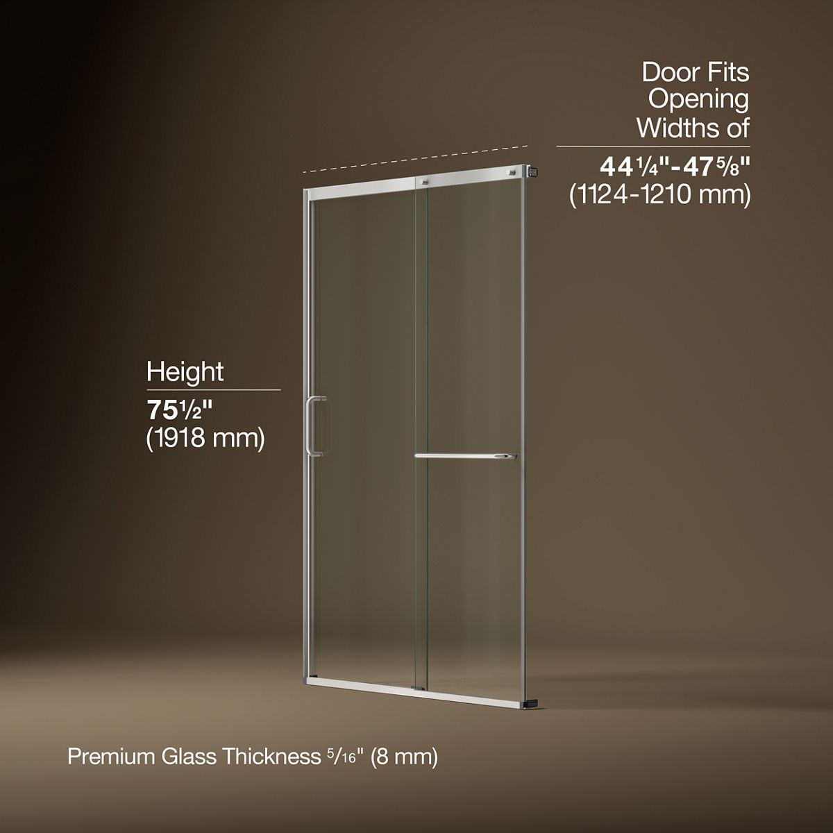 43758-elate-sliding-shower-door-75-1-2-h-x-50-1-4-53-5-8-w-with-heavy-5-16-thick-crystal-clear-glass-23.jpg Elate® Sliding shower door, 75-1/2" H x 50-1/4 - 53-5/8" W, with heavy 5/16" thick Crystal Clear glass