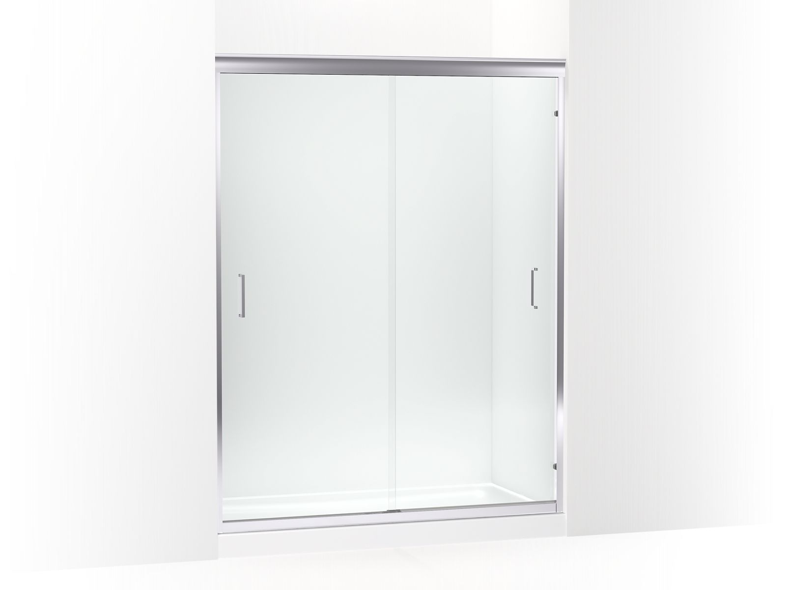 43762-fluence-54-5-8-59-5-8-w-x-75-23-32-h-sliding-shower-door-with-1-4-thick-crystal-clear-glass-1.jpg Fluence® 54-5/8" - 59-5/8" W x 75-23/32" H sliding shower door with 1/4" thick Crystal Clear glass