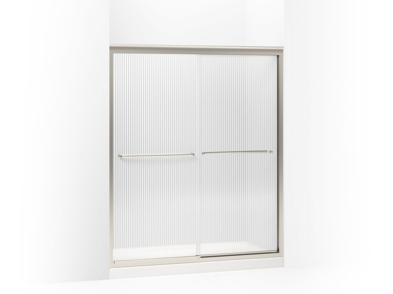 43776-fluence-sliding-shower-door-70-5-16-h-x-56-5-8-59-5-8-w-with-1-4-thick-falling-lines-glass-3.jpg Fluence® Sliding shower door, 70-5/16" H x 56-5/8 - 59-5/8" W, with 1/4" thick Falling Lines glass