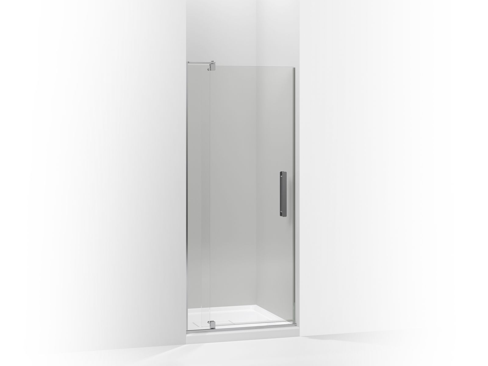 Revel® Pivot shower door, 70" H x 27-5/16 - 31-1/8" W, with 5/16" thick Crystal Clear glass