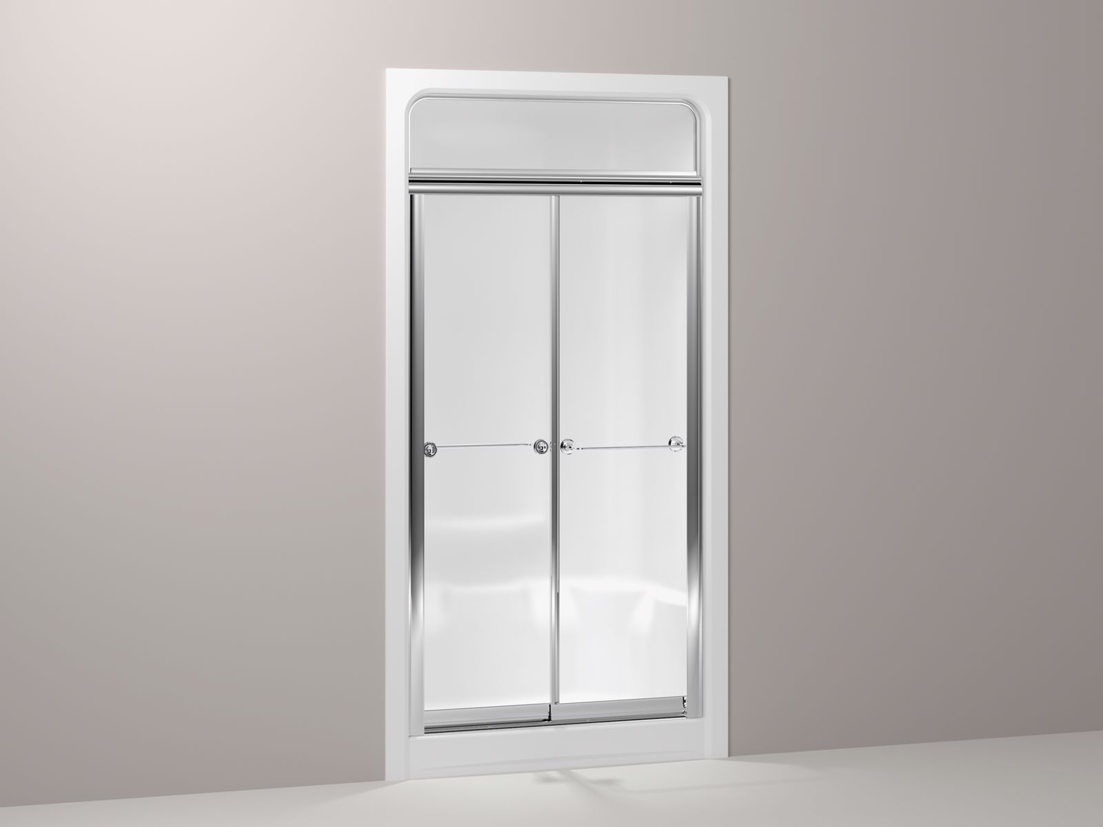 Senza(R) frameless sliding shower steam door for Sonata(R) shower stall with 1/4" thick Frosted glass, 40" x 80-13/16"