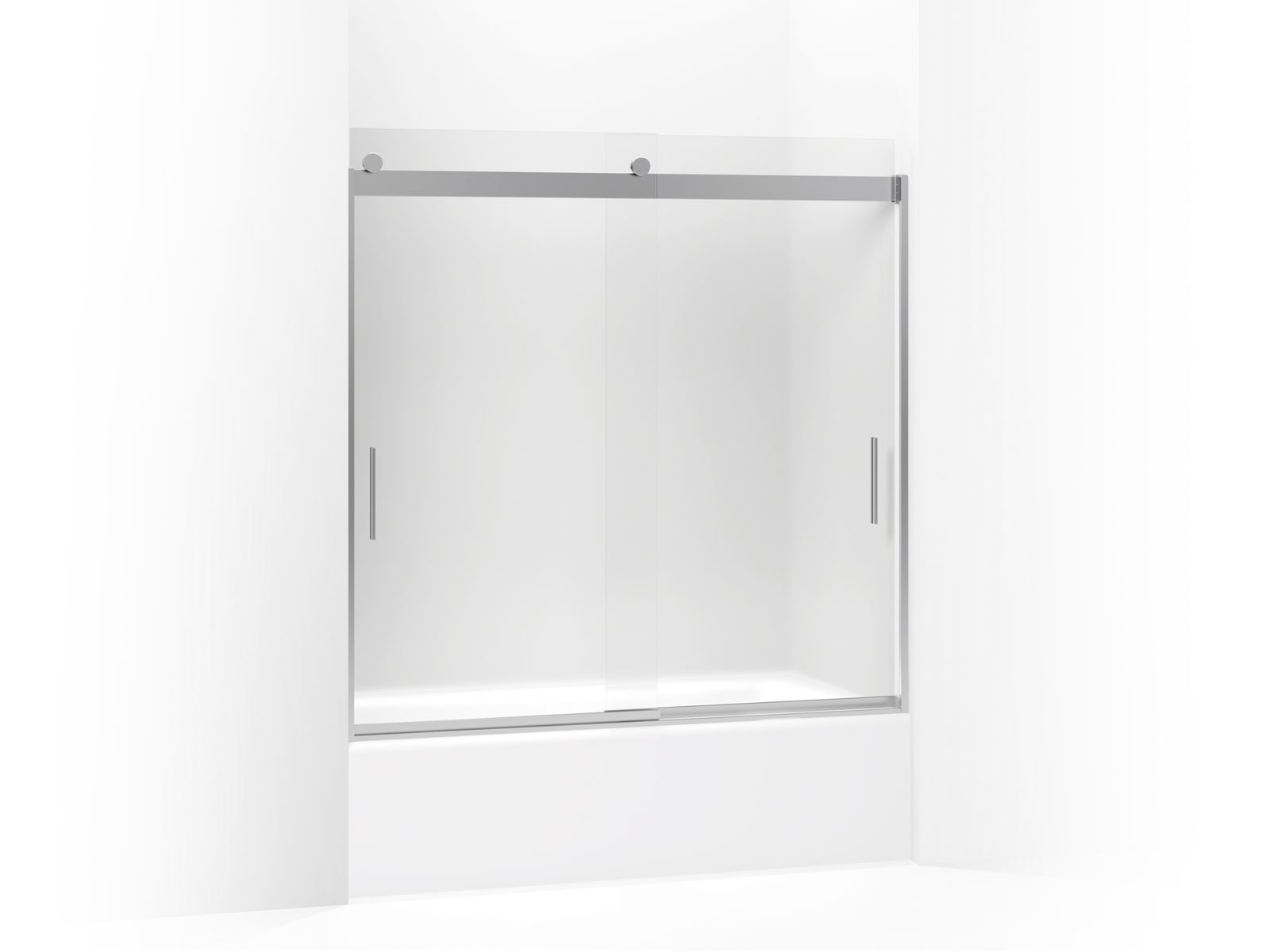 Levity® Sliding bath door, 59-3/4" H x 56-5/8 - 59-5/8" W, with 1/4" thick Frosted glass