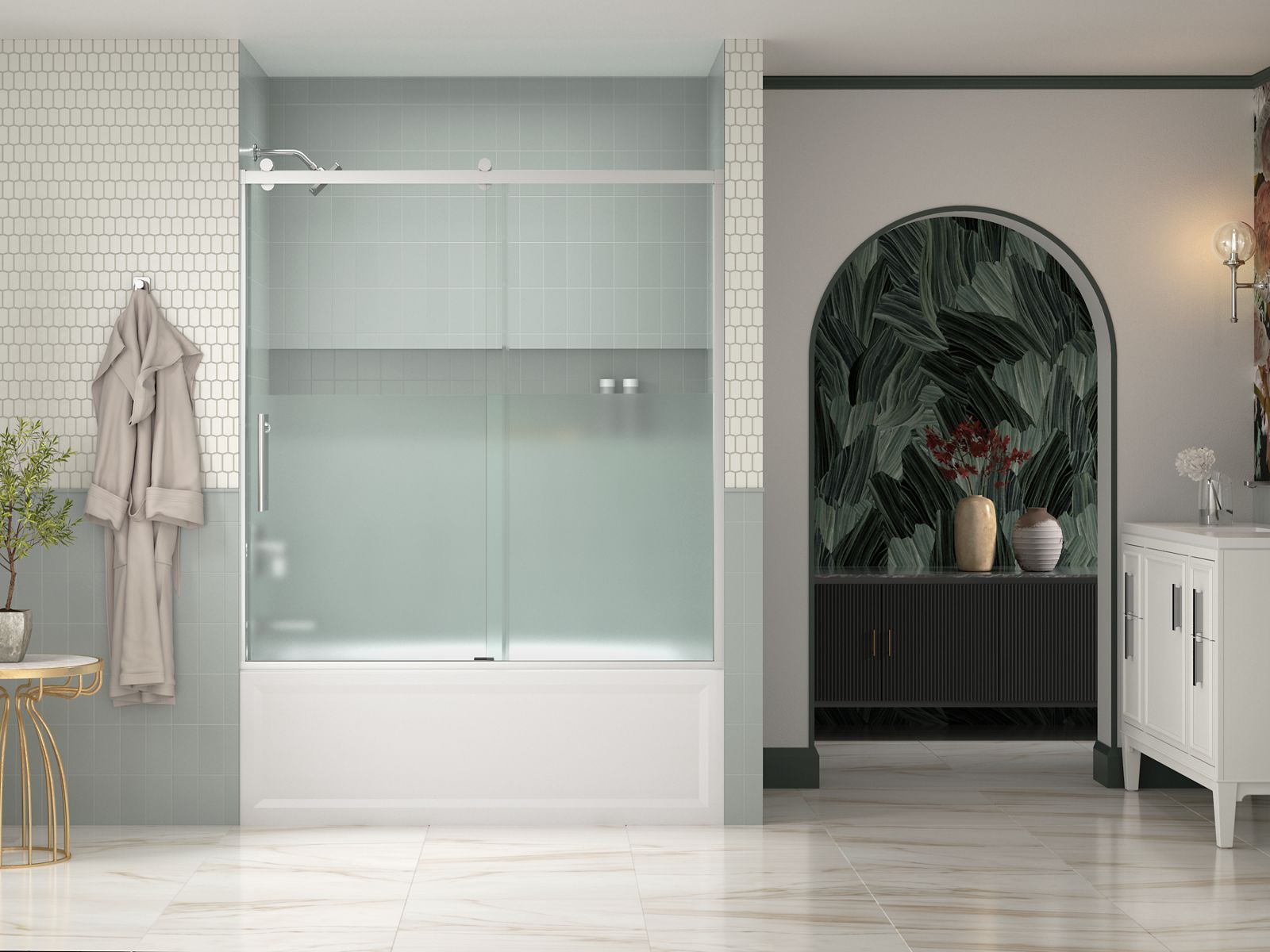 43861-rely-62-1-2-h-sliding-bath-door-with-3-8-thick-glass-5.jpg Rely® 62-1/2" H sliding bath door with 3/8"-thick glass