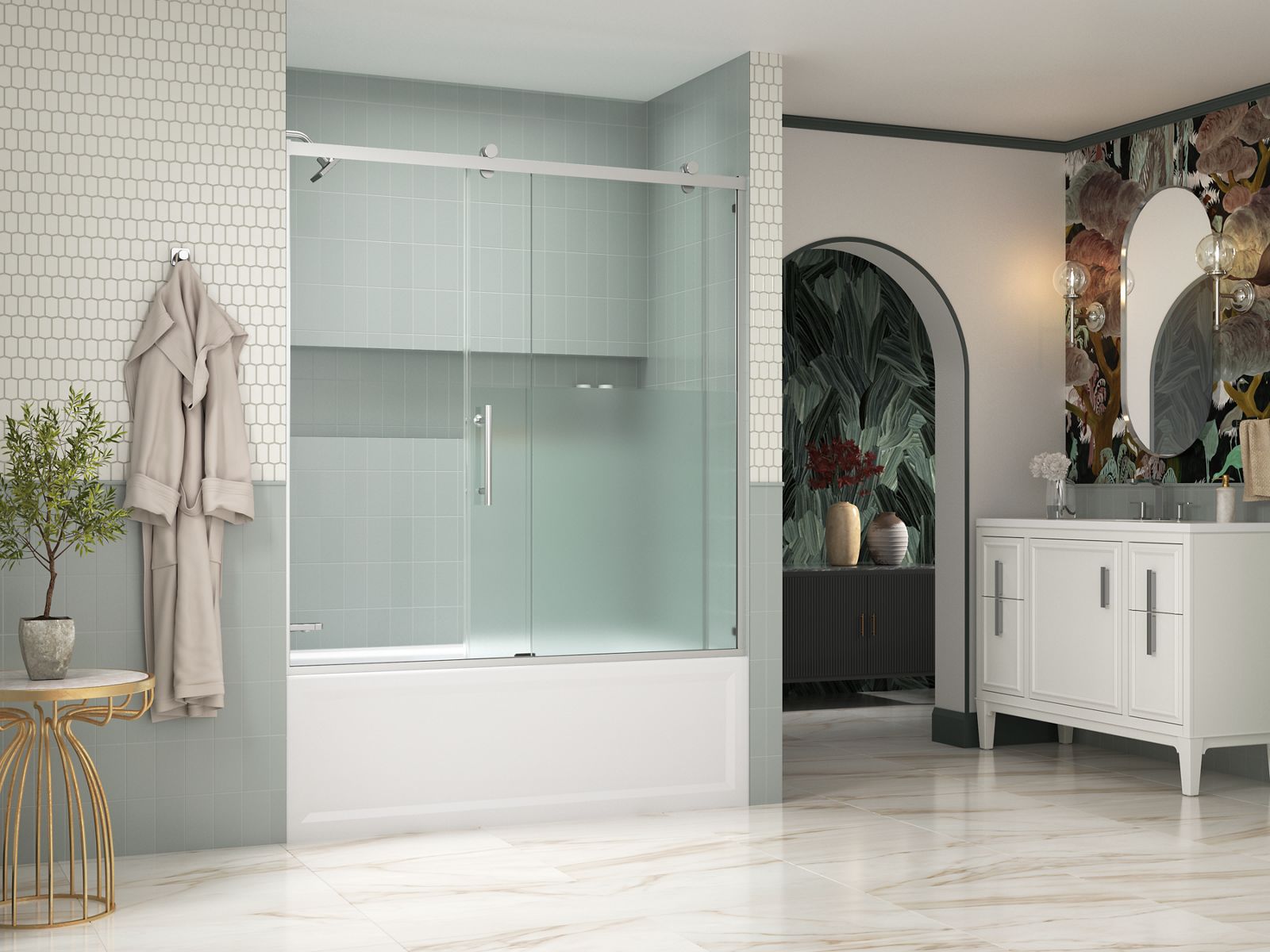 43861-rely-62-1-2-h-sliding-bath-door-with-3-8-thick-glass-6.jpg Rely® 62-1/2" H sliding bath door with 3/8"-thick glass