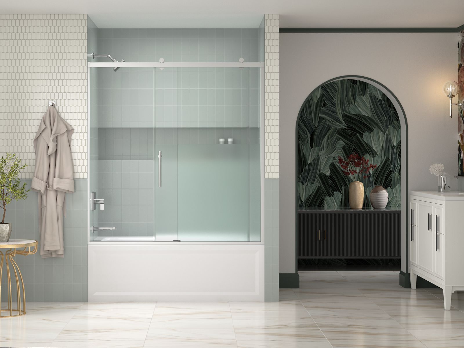 43861-rely-62-1-2-h-sliding-bath-door-with-3-8-thick-glass-7.jpg Rely® 62-1/2" H sliding bath door with 3/8"-thick glass