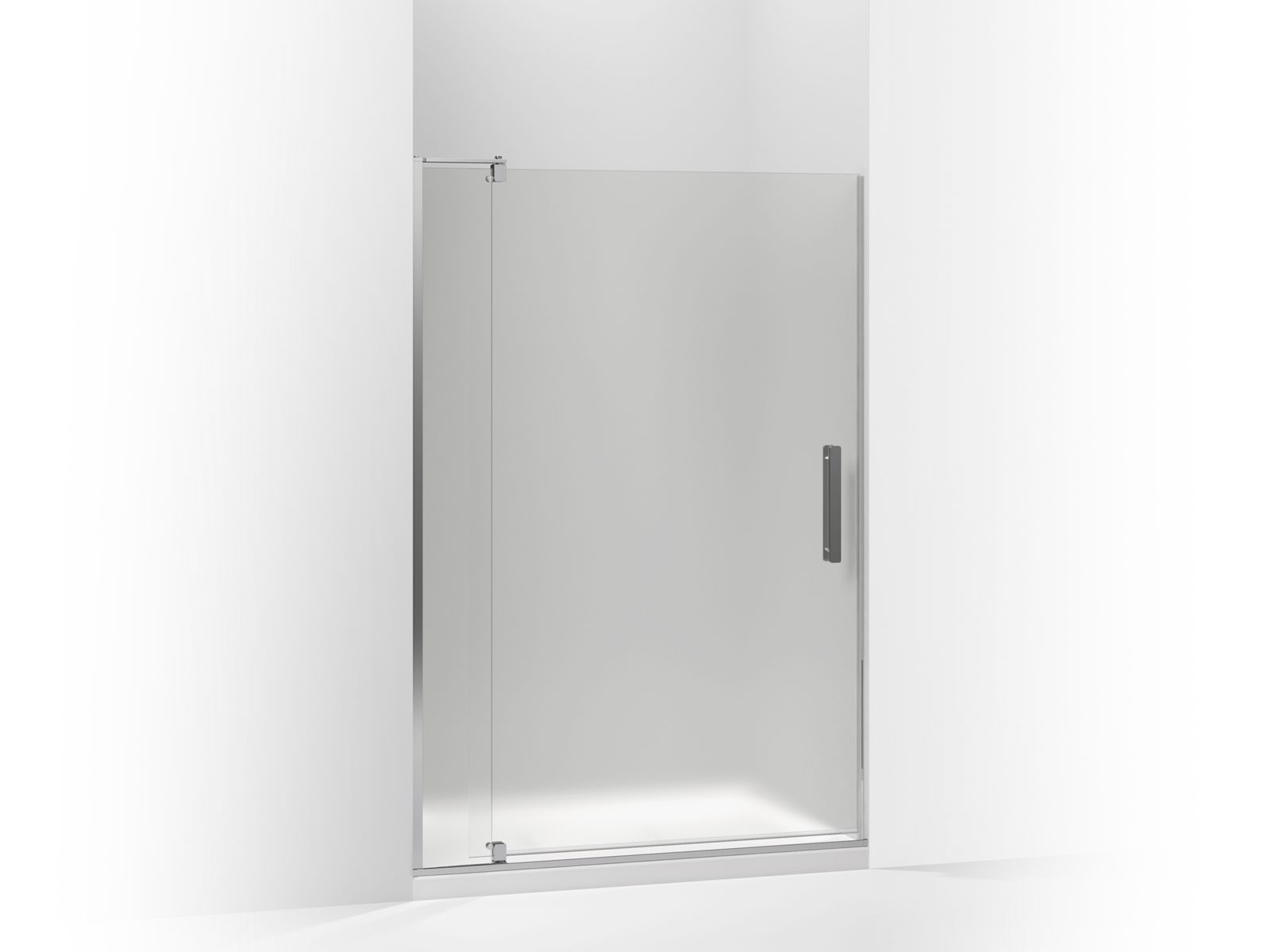 Revel® Pivot shower door, 70" H x 43-1/8 - 48" W, with 5/16" thick Frosted glass