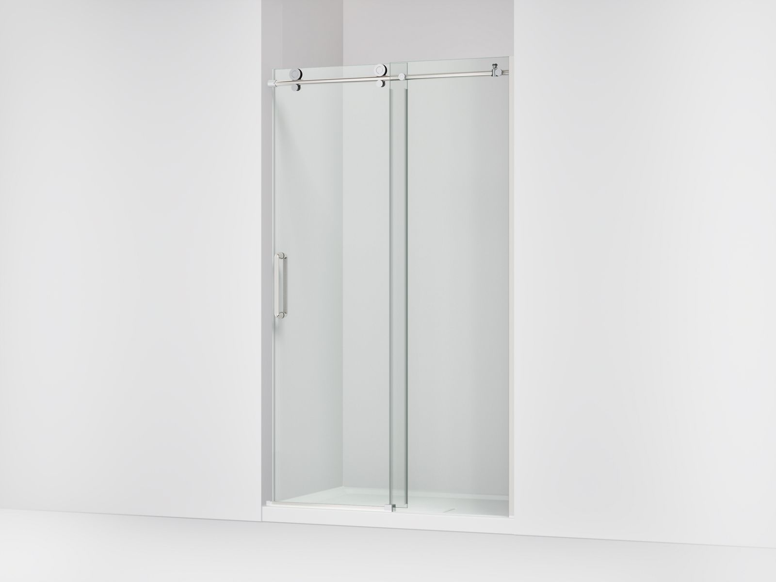 Cursiva™ Sliding shower door, 78" H x 44-1/8 - 47-7/8" W, with 5/16" thick Crystal Clear glass