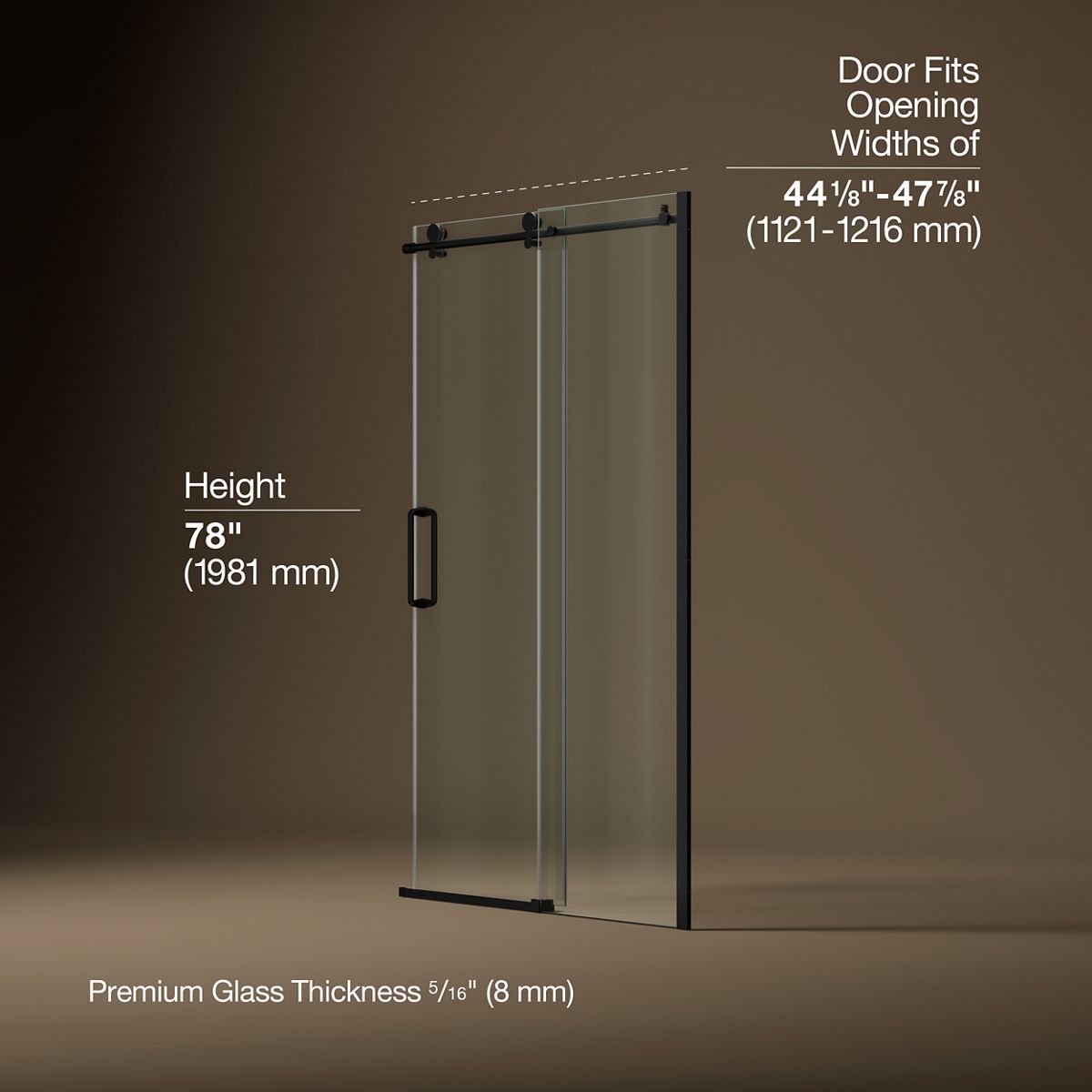43899-cursiva-sliding-shower-door-78-h-x-44-1-8-47-7-8-w-with-5-16-thick-crystal-clear-glass-10.jpg Cursiva™ Sliding shower door, 78" H x 44-1/8 - 47-7/8" W, with 5/16" thick Crystal Clear glass