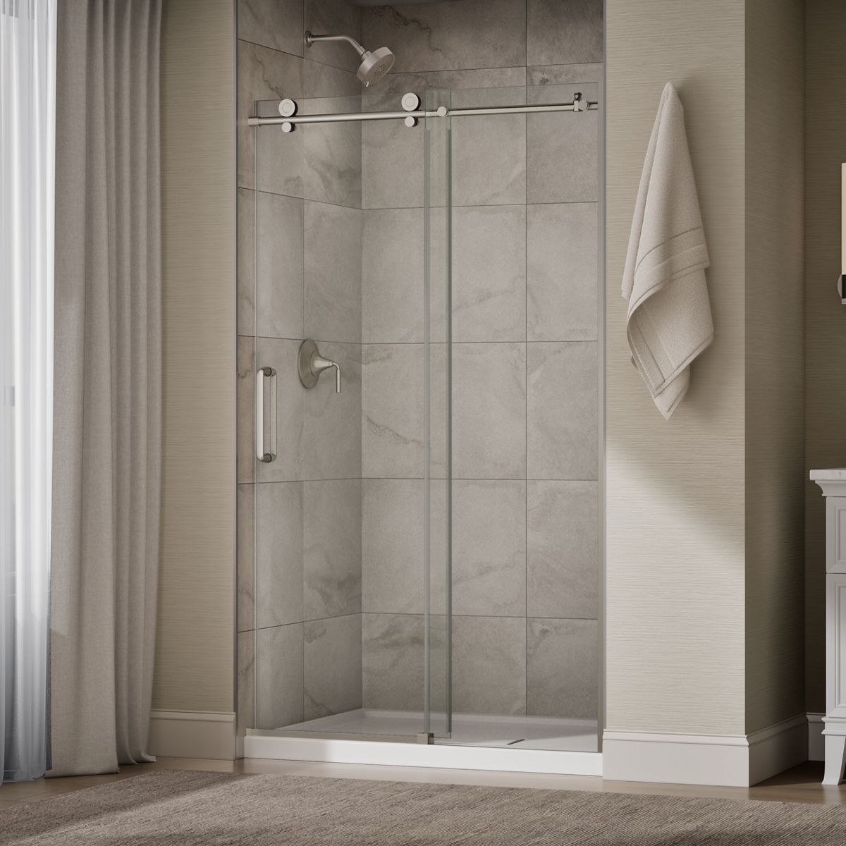 43899-cursiva-sliding-shower-door-78-h-x-44-1-8-47-7-8-w-with-5-16-thick-crystal-clear-glass-15.jpg Cursiva™ Sliding shower door, 78" H x 44-1/8 - 47-7/8" W, with 5/16" thick Crystal Clear glass