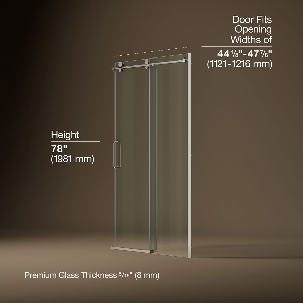 43899-cursiva-sliding-shower-door-78-h-x-44-1-8-47-7-8-w-with-5-16-thick-crystal-clear-glass-9.jpg Cursiva™ Sliding shower door, 78" H x 44-1/8 - 47-7/8" W, with 5/16" thick Crystal Clear glass