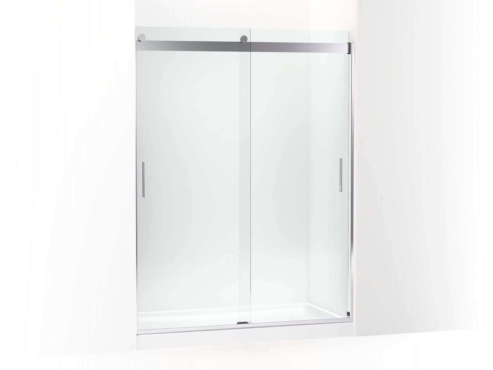 Levity® Sliding shower door, 78" H x 56-5/8 - 59-5/8" W, with 5/16" thick Crystal Clear glass
