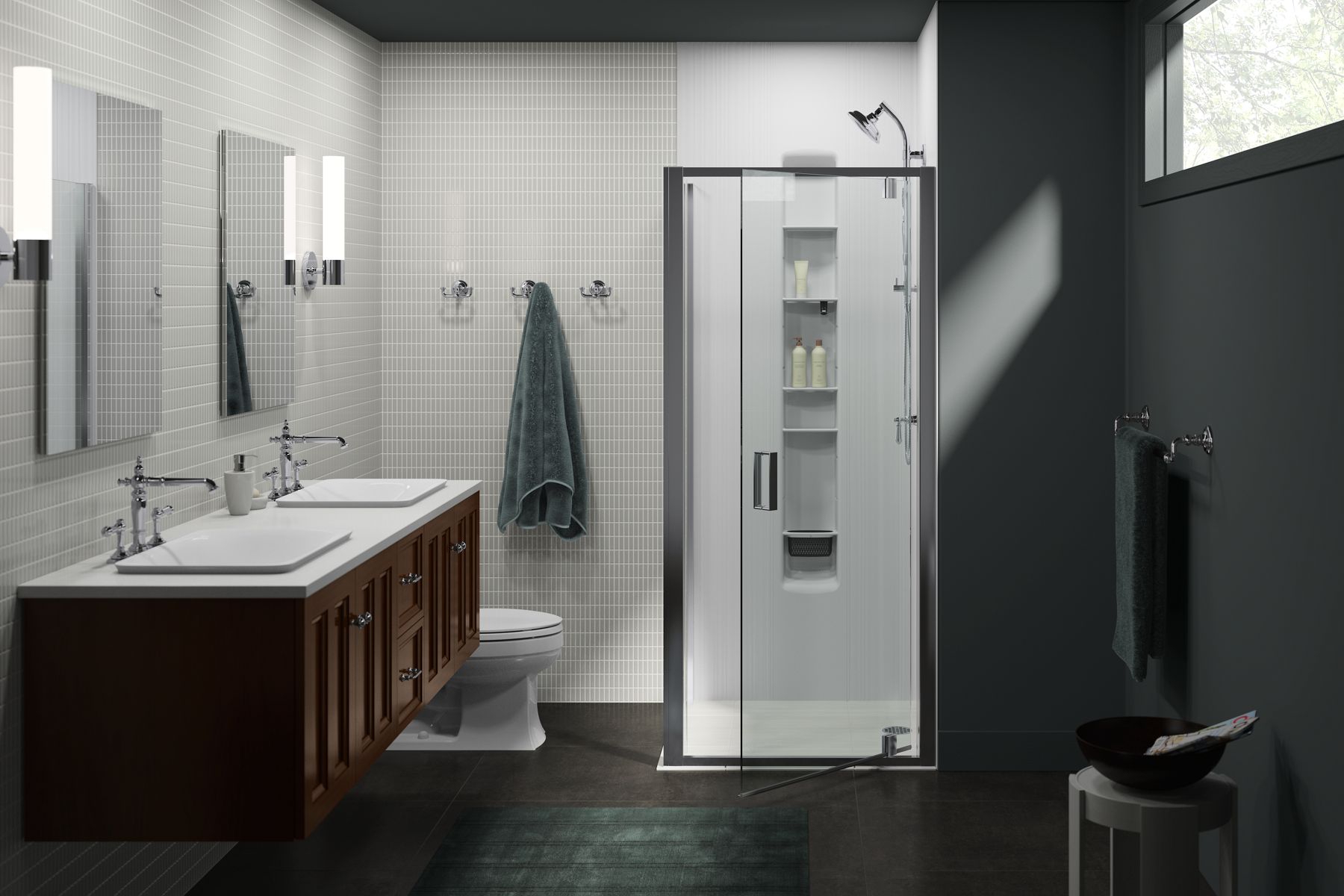 43927-aerie-pivot-shower-door-with-return-panel-75-h-x-33-7-16-35-13-16-w-with-5-16-thick-crystal-clear-glass-4.jpg Aerie® Pivot shower door with return panel, 75" H x 33-7/16 - 35-13/16" W, with 5/16" thick Crystal Clear glass