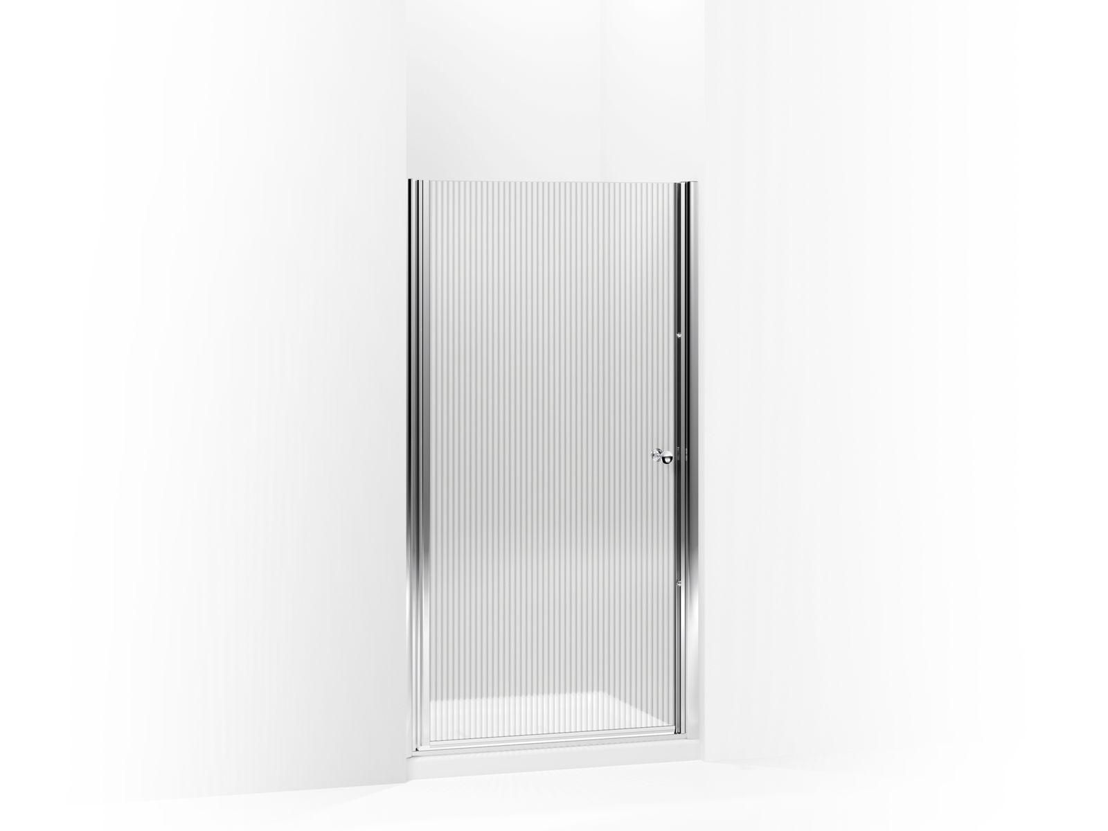 Fluence® Pivot shower door, 65-1/2" H x 36-1/2 - 37-3/4" W, with 1/4" thick Falling Lines glass