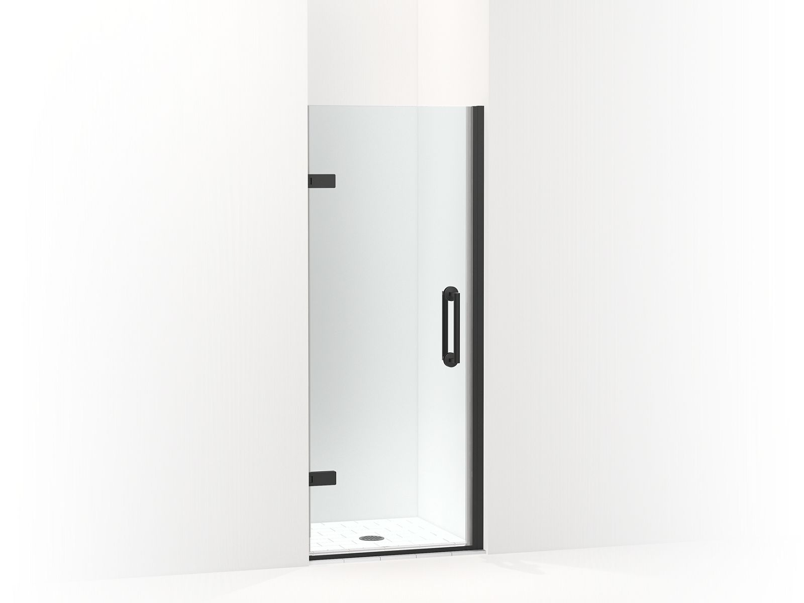 Componentsâ„¢ Frameless pivot shower door, 71-5/8" H x 29-5/8 - 30-3/8" W, with 3/8" thick Crystal Clear glass
