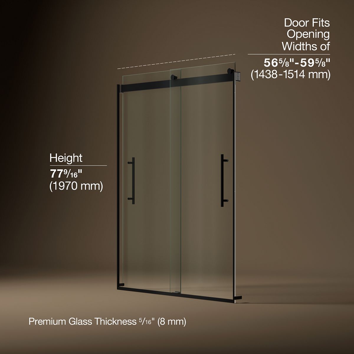 43952-levity-plus-frameless-sliding-shower-door-77-9-16-h-x-56-5-8-59-5-8-w-with-5-16-thick-crystal-clear-glass-24.jpg Levity® Plus Frameless sliding shower door, 77-9/16" H x 56-5/8 - 59-5/8" W, with 5/16"-thick Crystal Clear glass