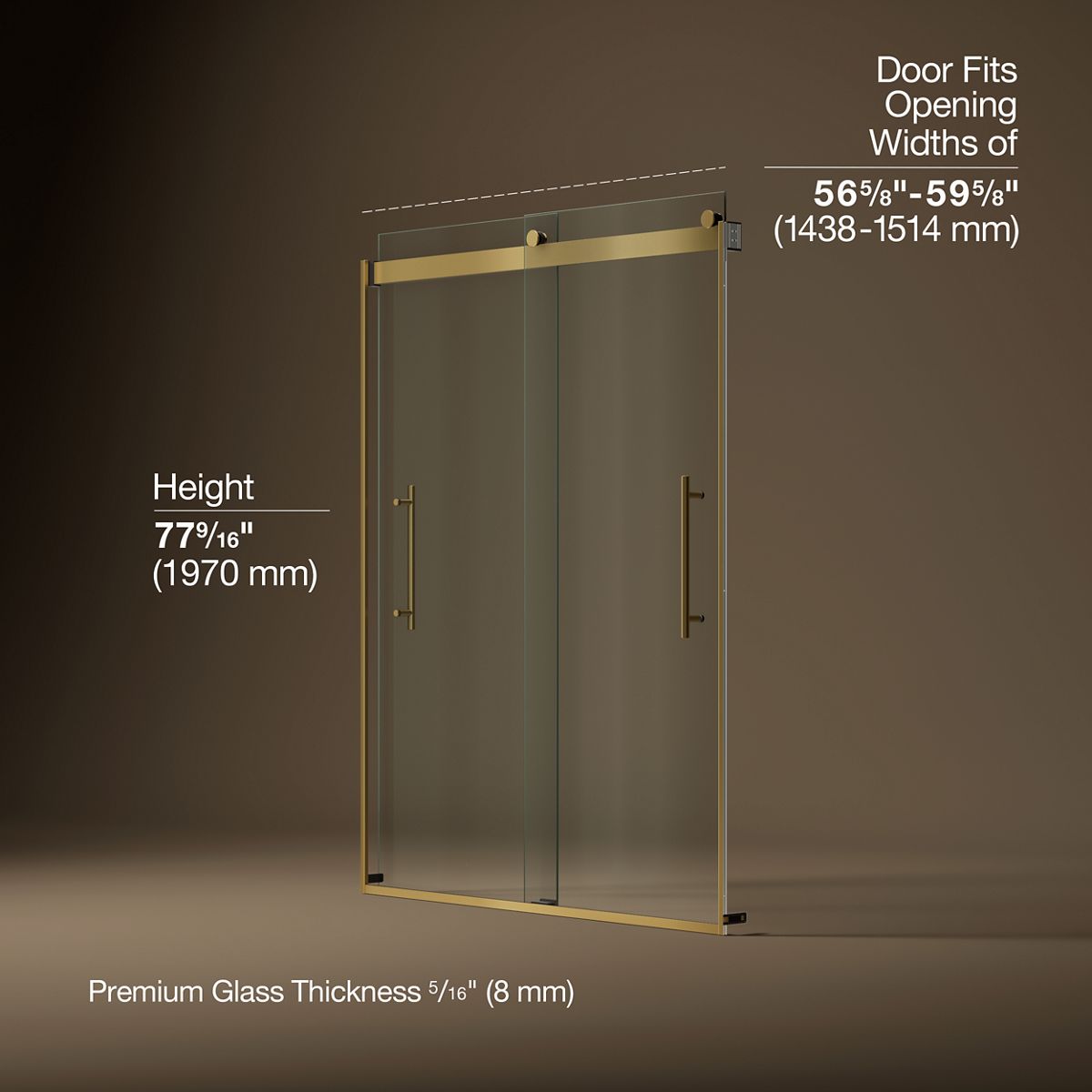 43952-levity-plus-frameless-sliding-shower-door-77-9-16-h-x-56-5-8-59-5-8-w-with-5-16-thick-crystal-clear-glass-25.jpg Levity® Plus Frameless sliding shower door, 77-9/16" H x 56-5/8 - 59-5/8" W, with 5/16"-thick Crystal Clear glass