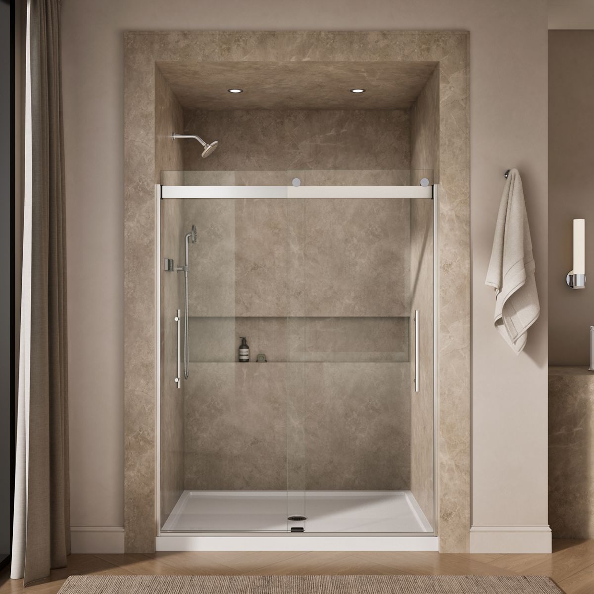 43952-levity-plus-frameless-sliding-shower-door-77-9-16-h-x-56-5-8-59-5-8-w-with-5-16-thick-crystal-clear-glass-30.jpg Levity® Plus Frameless sliding shower door, 77-9/16" H x 56-5/8 - 59-5/8" W, with 5/16"-thick Crystal Clear glass