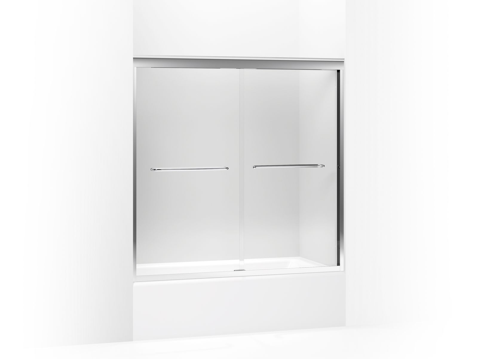 43957-fluence-sliding-bath-door-58-5-16-h-x-56-5-8-59-5-8-w-with-3-8-thick-crystal-clear-glass-1.jpg Fluence® Sliding bath door, 58-5/16" H x 56-5/8 - 59-5/8" W, with 3/8" thick Crystal Clear glass