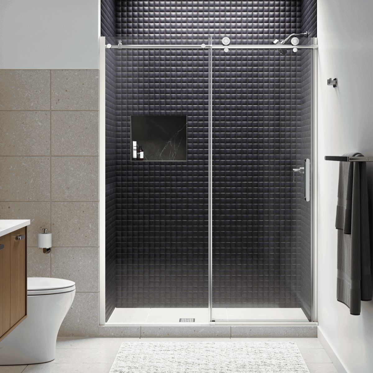 43966-composed-78-h-sliding-shower-door-with-3-8-thick-glass-2.jpg Composed™ 78" H sliding shower door with 3/8"-thick glass