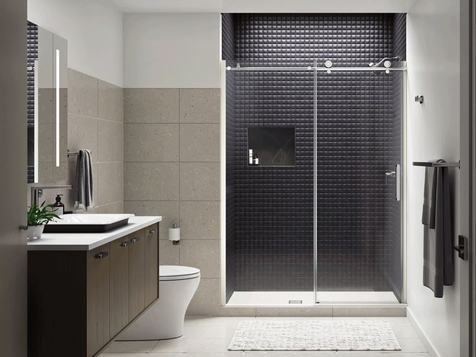 43966-composed-78-h-sliding-shower-door-with-3-8-thick-glass-3.jpg Composed™ 78" H sliding shower door with 3/8"-thick glass
