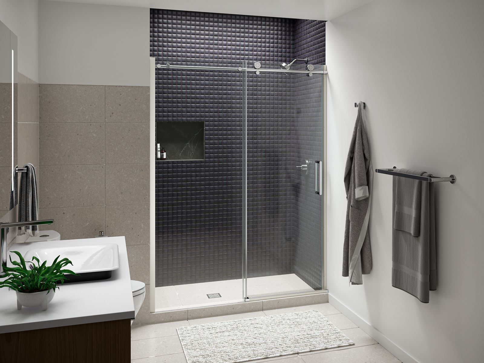 43966-composed-78-h-sliding-shower-door-with-3-8-thick-glass-7.jpg Composed™ 78" H sliding shower door with 3/8"-thick glass