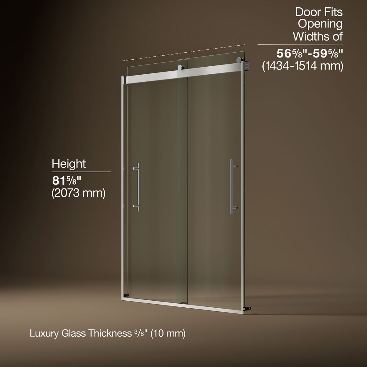 43980-levity-plus-frameless-sliding-shower-door-81-5-8-h-x-56-5-8-59-5-8-w-with-3-8-thick-crystal-clear-glass-26.jpg Levity® Plus Frameless sliding shower door, 81-5/8" H x 56-5/8 - 59-5/8" W, with 3/8"-thick Crystal Clear glass