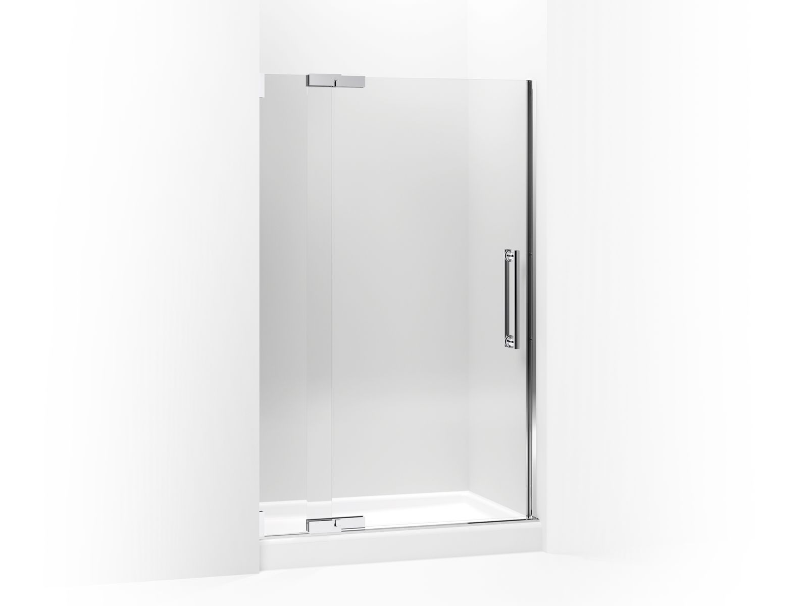 Purist® Pivot shower door, 72-1/4" H x 45-1/4 - 47-3/4" W, with 1/2" thick Crystal Clear glass